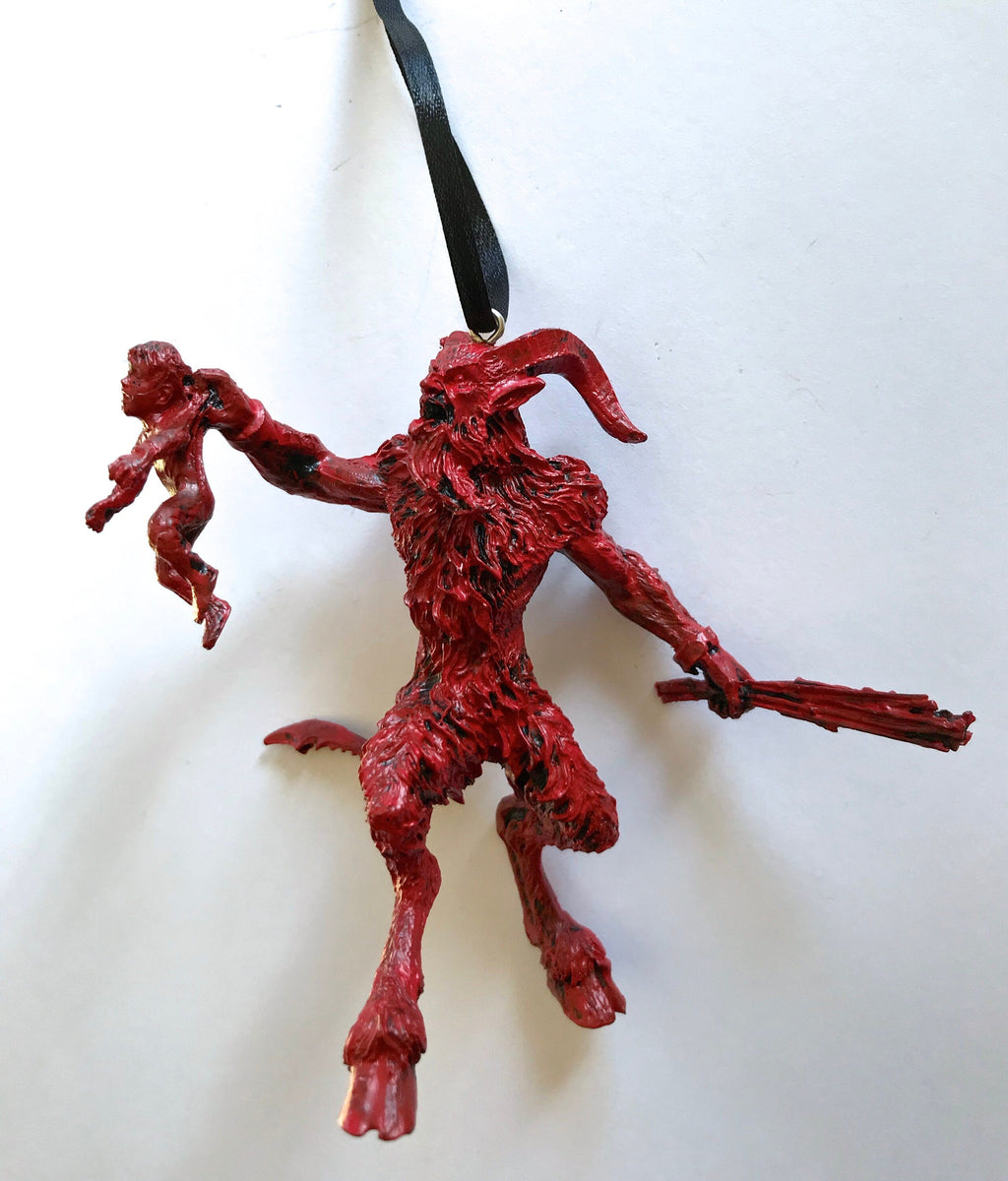 Krampus III Ornament, Hand Painted Resin Sculpture | Christmas Legend Figurine | Unique Dark Christmas Demon Ornament for Holiday Decor