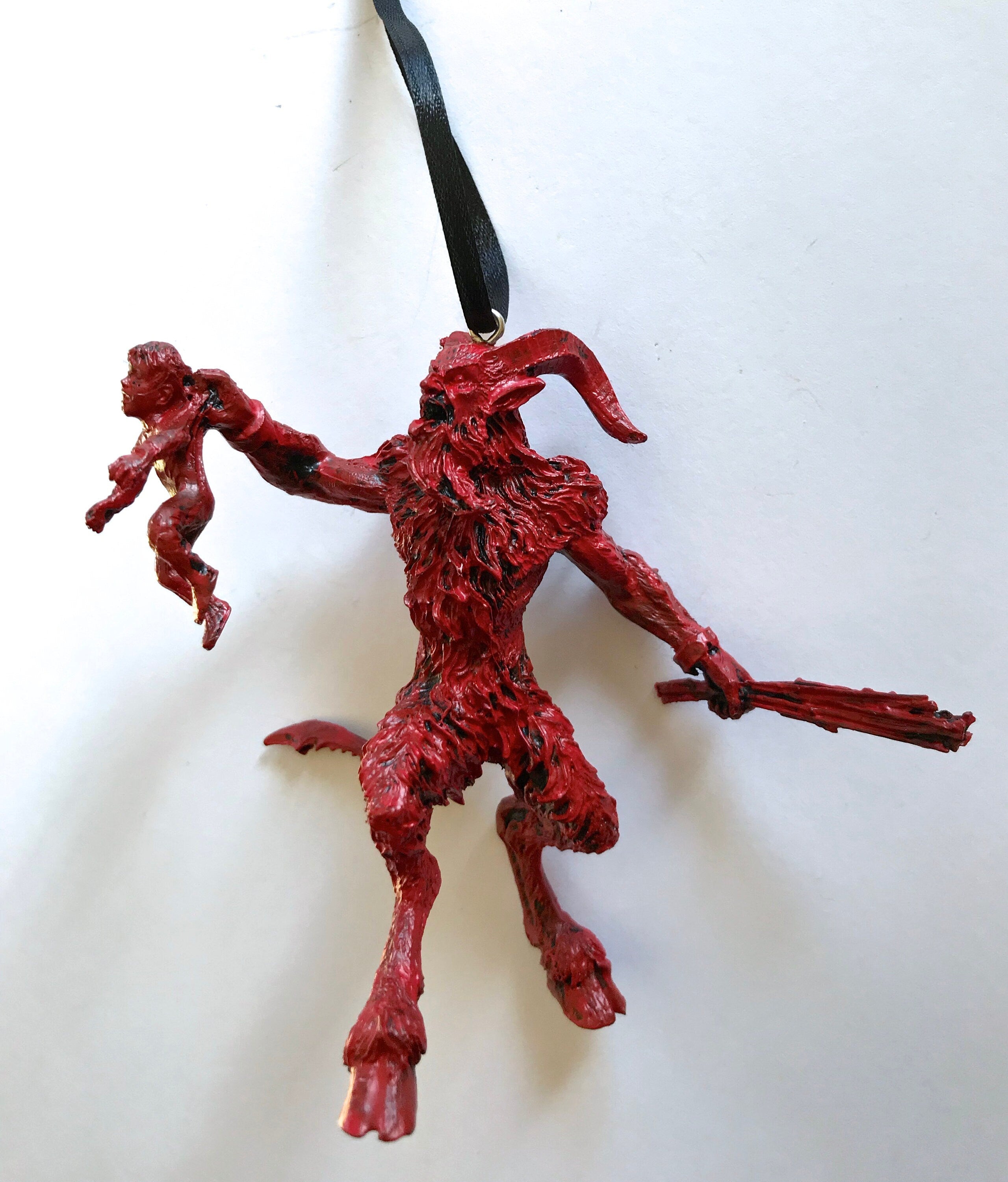Krampus III Ornament, Hand Painted Resin Sculpture | Christmas Legend Figurine | Unique Dark Christmas Demon Ornament for Holiday Decor
