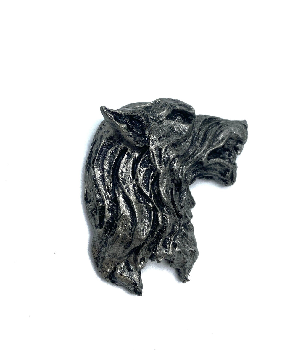 Wolf's Head Magnet, Hand Painted Resin Sculpture | Mythic Fantasy Decor | Wolf Magnet for Fantasy and Gothic Decor