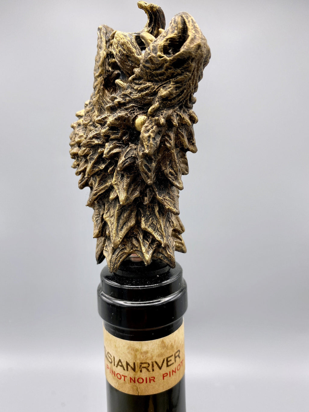 Dragon Winestopper, Hand Sculpted Resin,  Mythic Fantasy Art Barware | Legendary Dragon Bottle Stopper | Fantasy Wine and Barware Gift