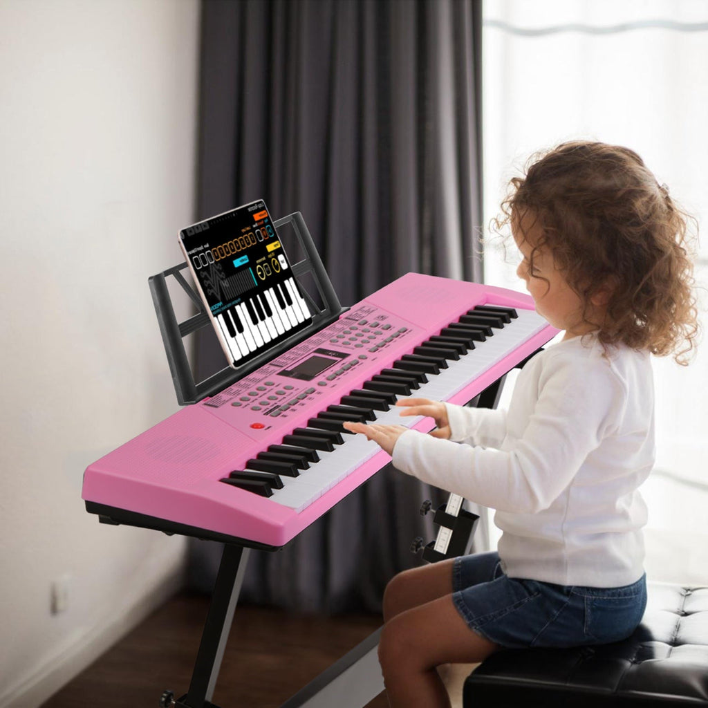 61 Keys Digital Music Keyboard Electric Piano Electronic Musical Instrument Kids Learning Keyboard with Microphone for 3-12 Year Old Kids Girls Boys