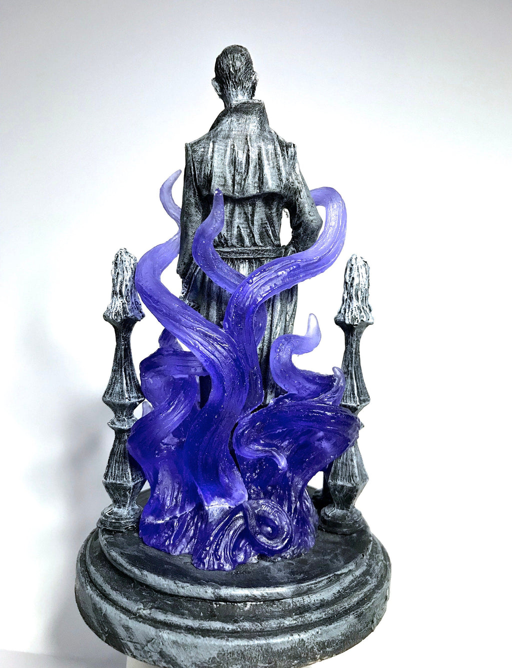H.P. Lovecraft Statue, designed with Abigail Larson, Purple Tentacles