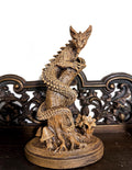 Tatzelwurm/ Dragon Cat Statue, Hand Painted Resin Sculpture | Mythical Creature Figurine | Unique Legendary Cat Figurine. Fantasy Art Decor