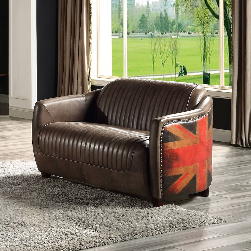 Brancaster - Loveseat - Antique Slate Top Grain Leather