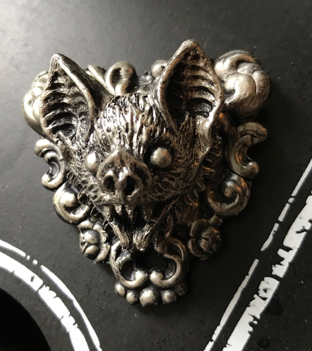 Vampire Bat Magnet, Hand Painted Resin Sculpture | Gothic Fantasy Decor | Vampire Bat Magnet for Fantasy and Gothic Decor