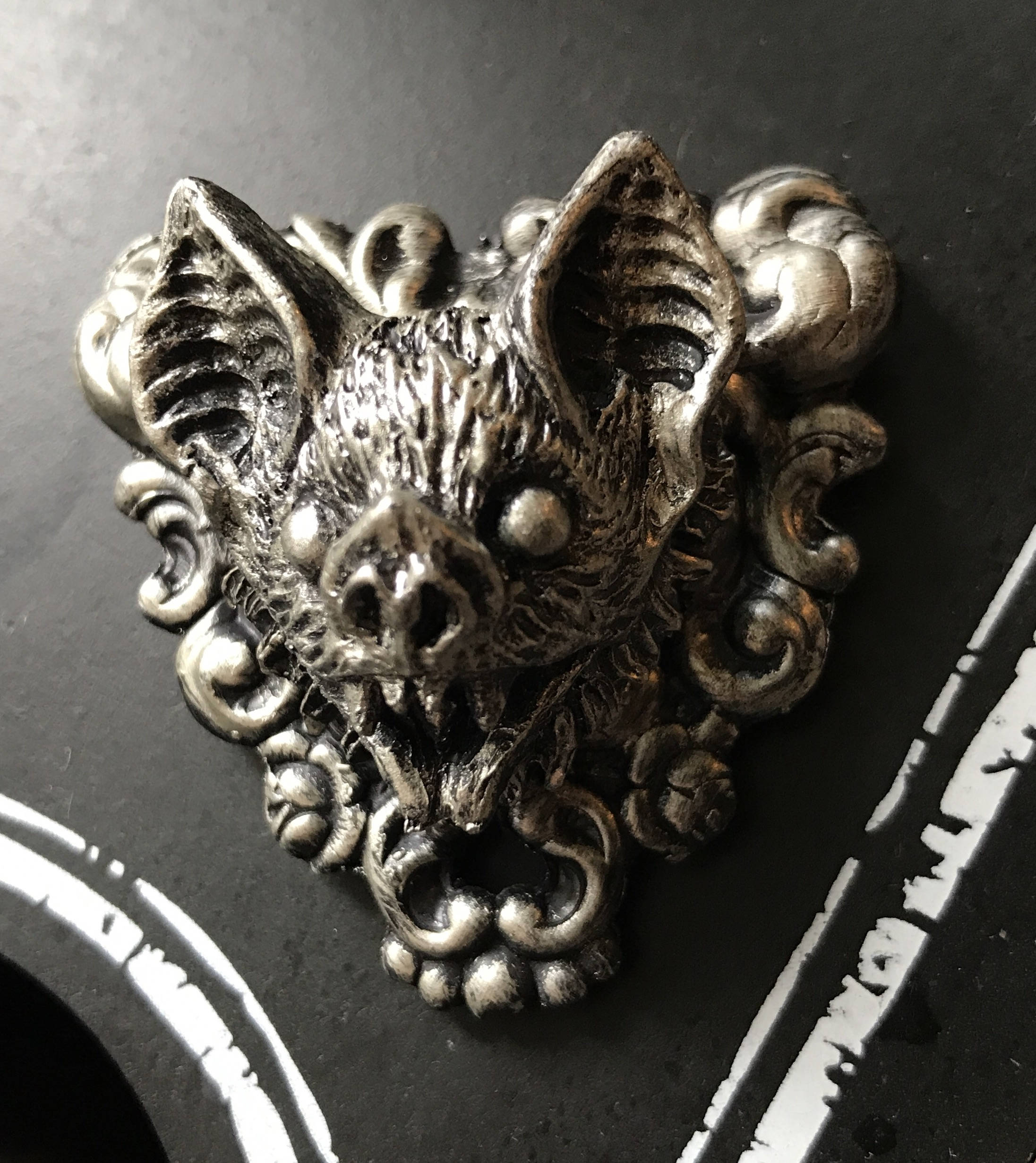 Vampire Bat Magnet, Hand Painted Resin Sculpture | Gothic Fantasy Decor | Vampire Bat Magnet for Fantasy and Gothic Decor