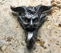 Krampus Magnet Version 2, Hand Painted Resin Sculpture | Mythic Fantasy Decor | Krampus Head Magnet for Dark Fantasy and Gothic Decor
