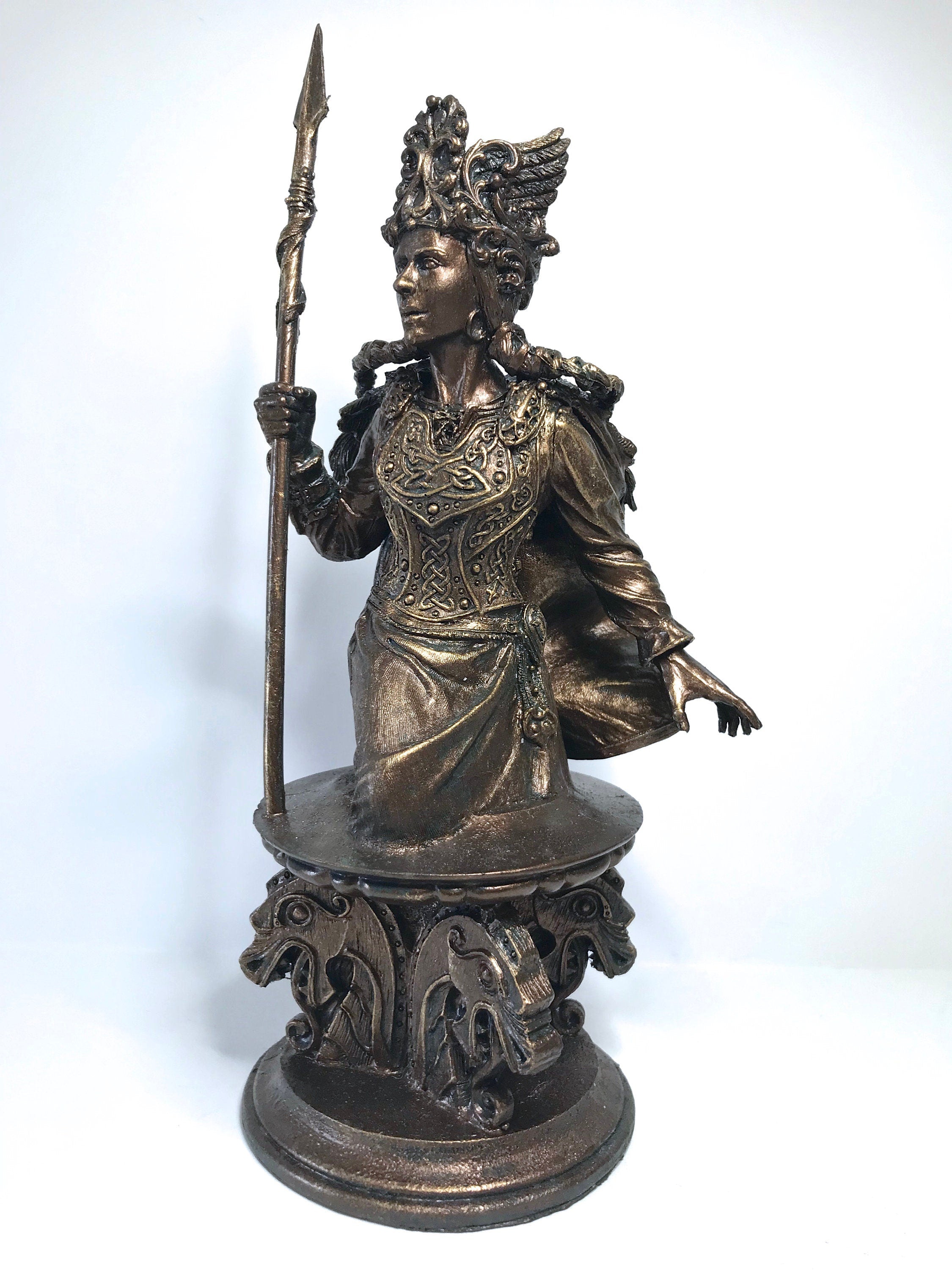 Freya Bust, Hand Painted Resin Sculpture | Norse Mythology Figurine | Myths and Legends Goddess Freya Statue, Fantasy Art Home Decor