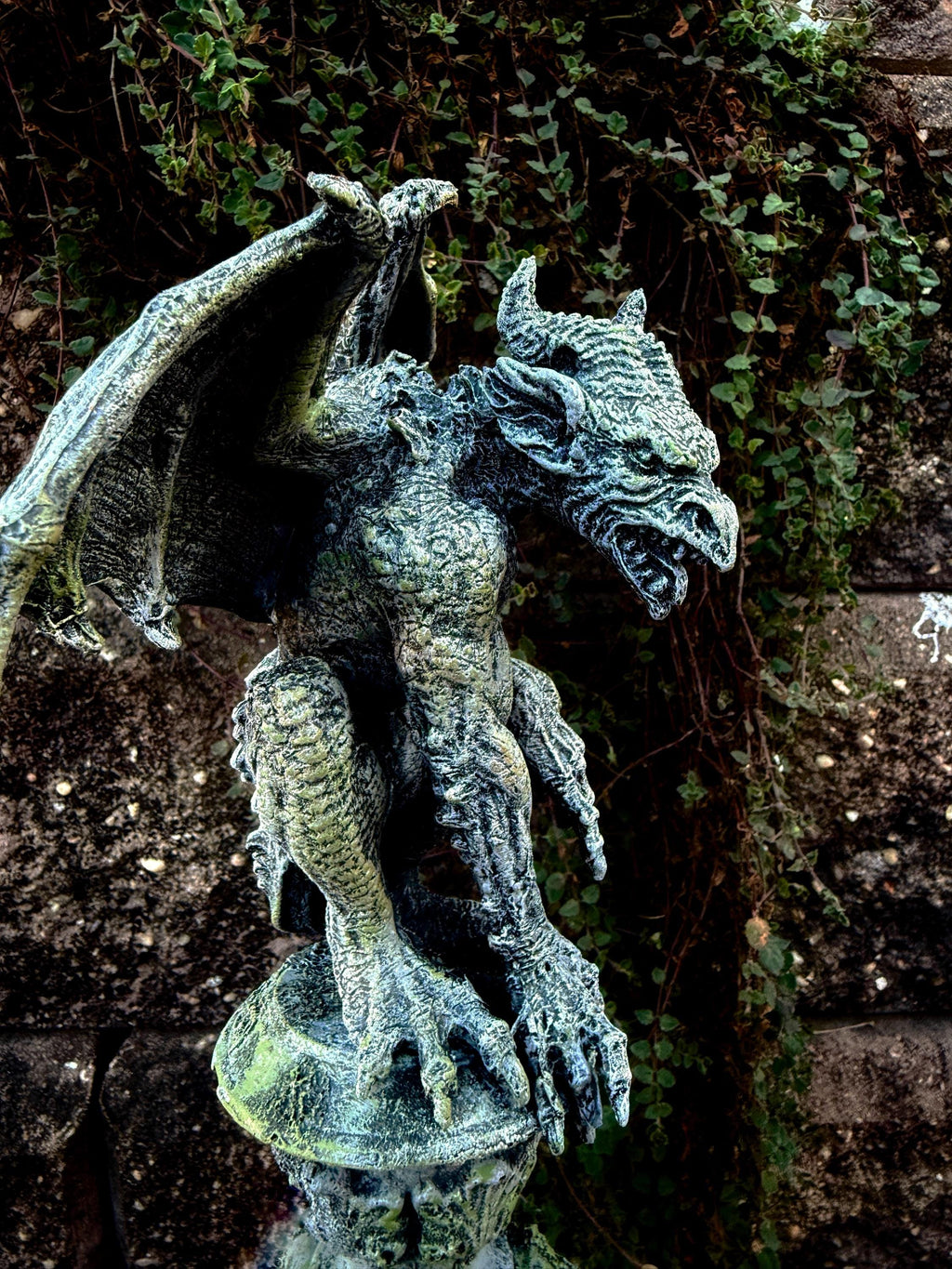 Gargoyle Statue, Hand Painted Resin | Legendary Medieval Monster Figurine | Demon Gargoyle Statue for Fantasy Art lover and Gamer Decor