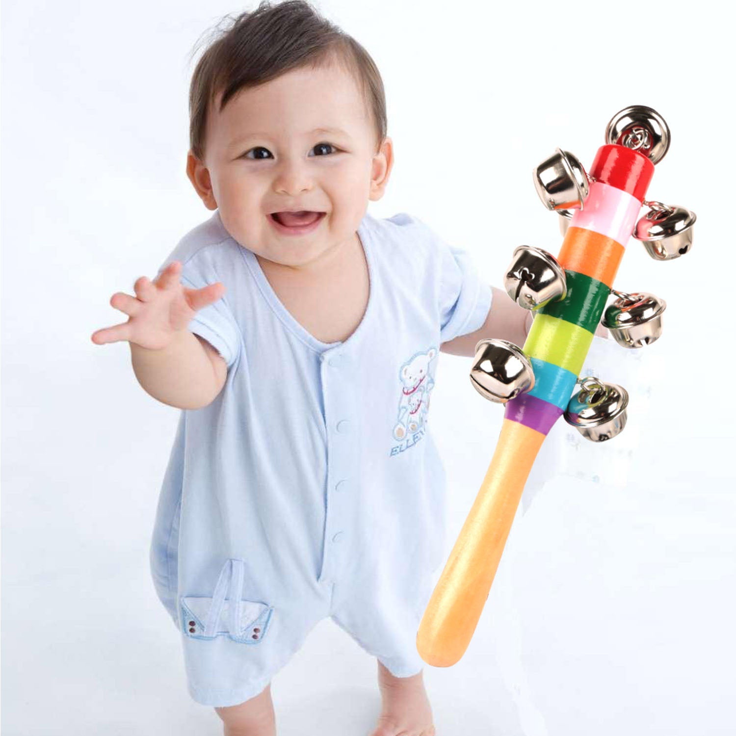 GBruno Rainbow Color Wooden Handbell