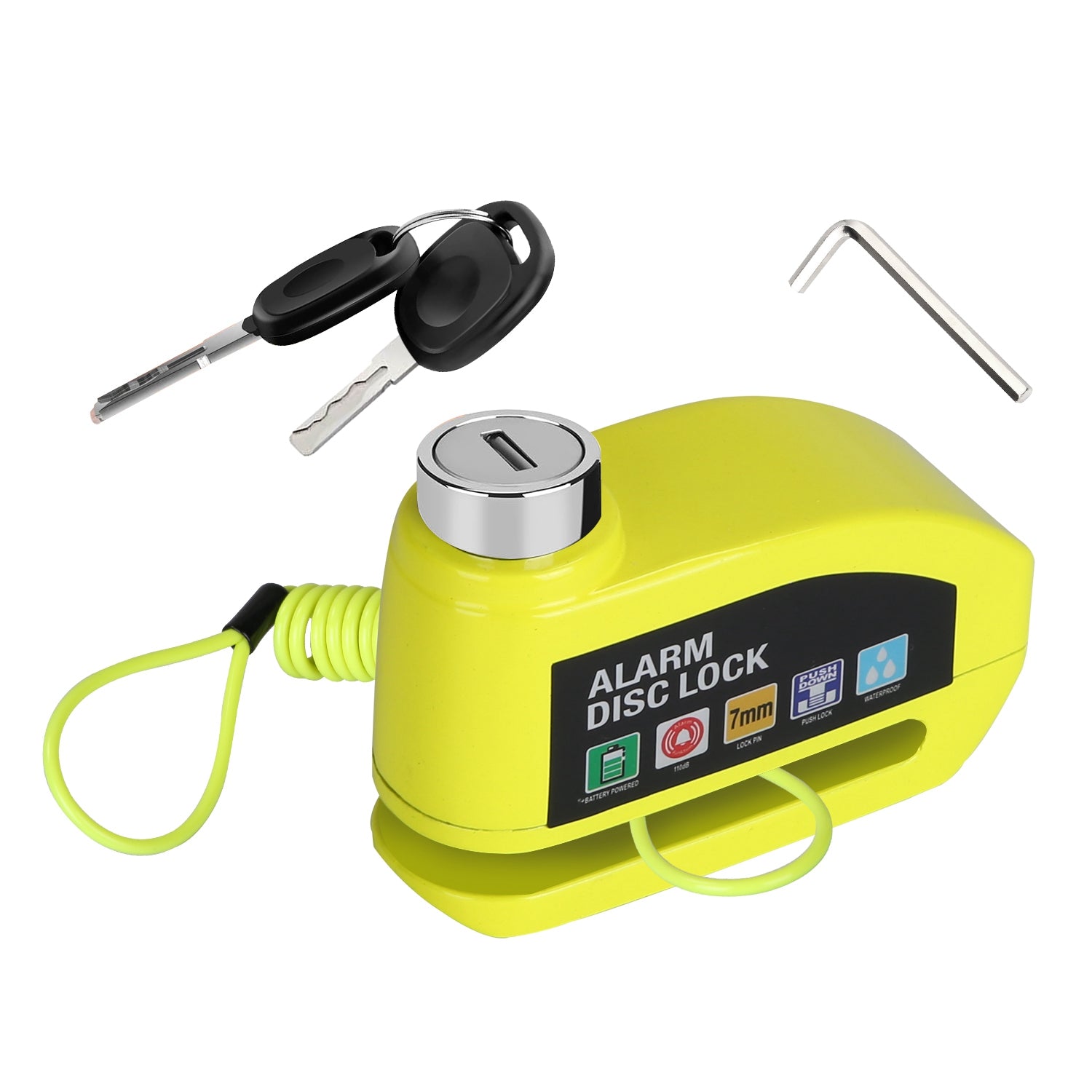 Motorcycle Disc Lock Alarm – Anti-Theft with 110dB Siren & Reminder Cable