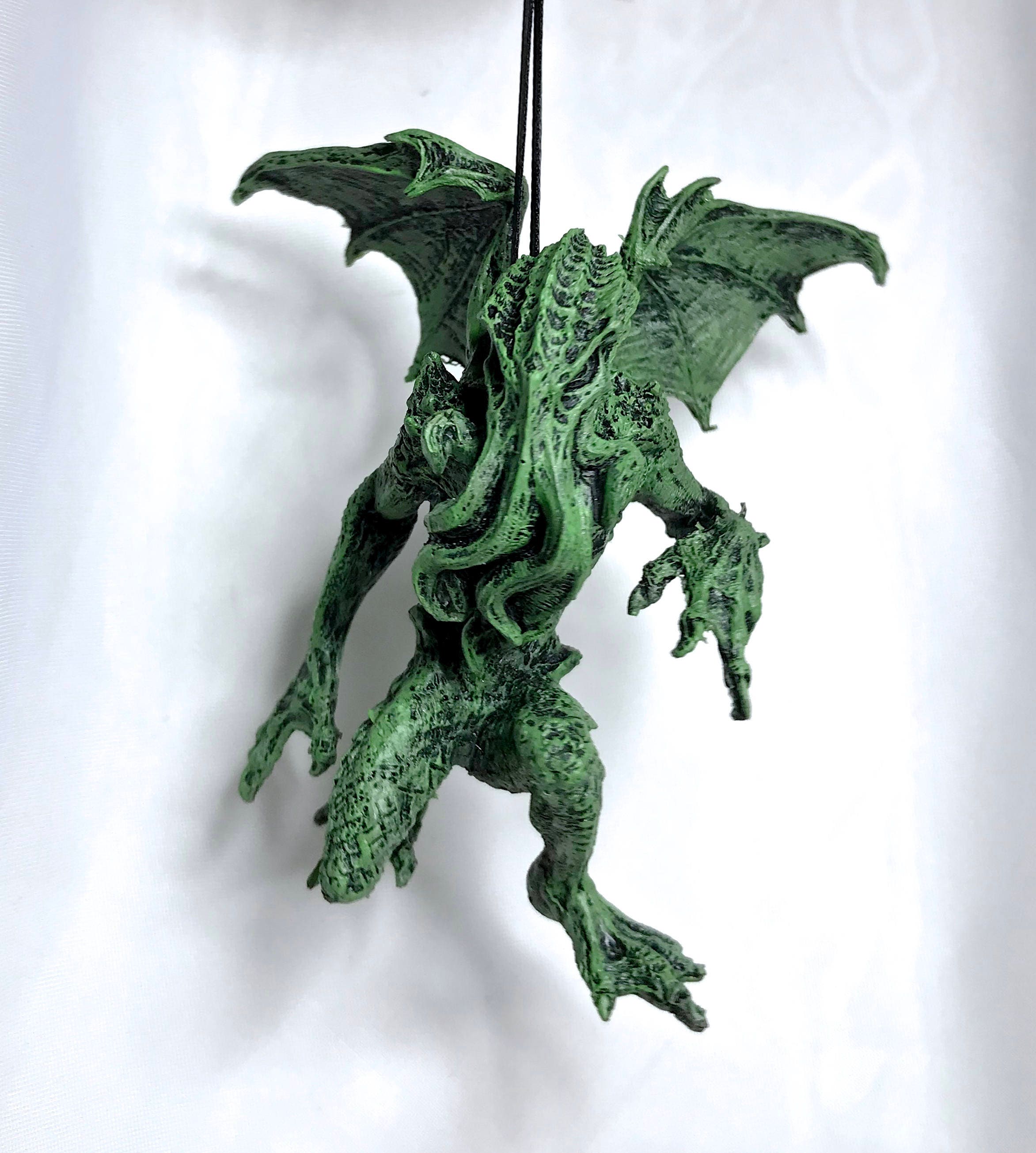 H.P. Lovecraft’s Cthulhu Ornament, Hand Painted Sculpture | Cthulhu Mythos Monster Figurine | Lovecraftian Horror Ornament and Gamer Gift