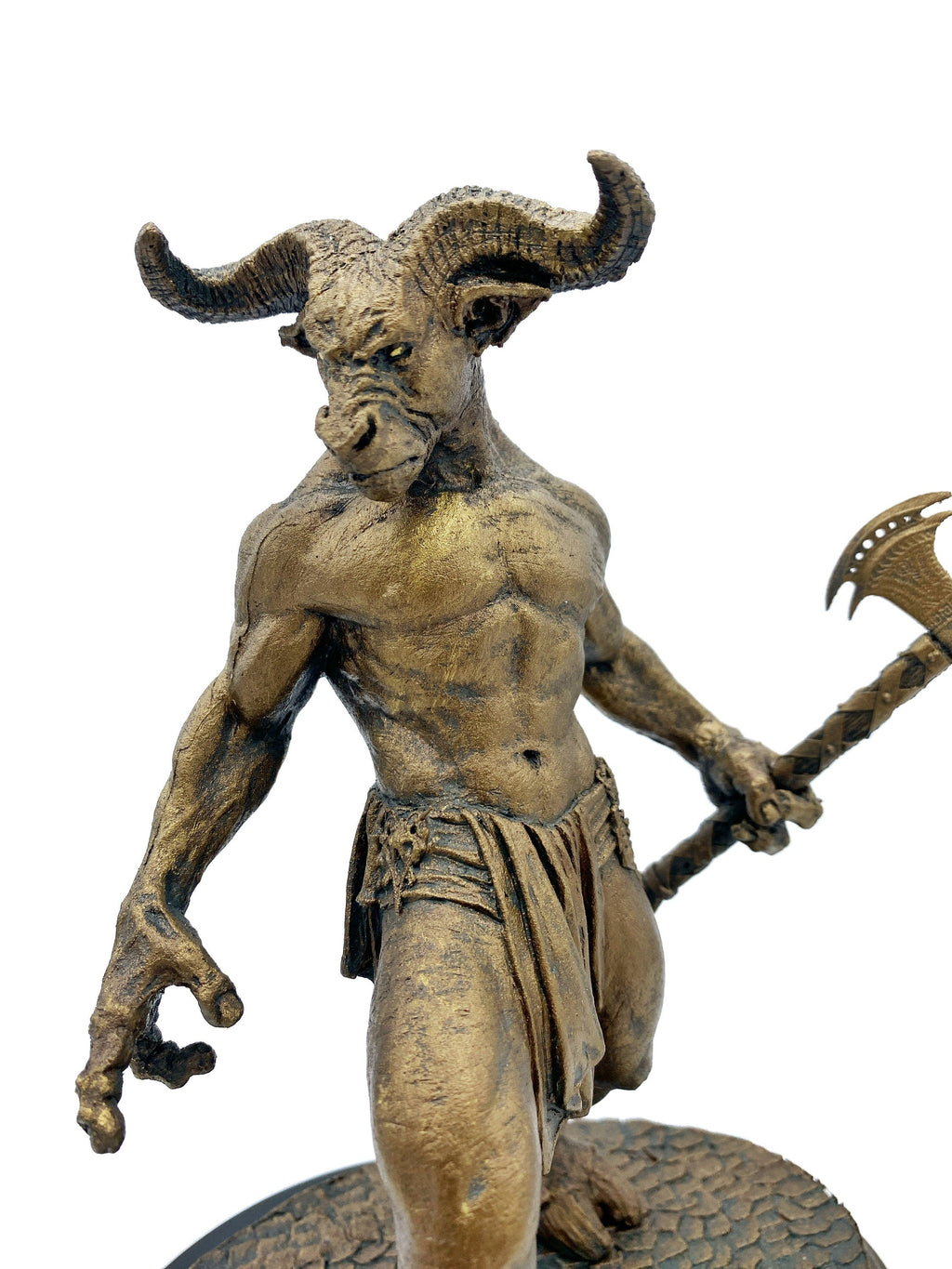 Minotaur Statue, Hand Painted Resin Sculpture | Mythical Creature Figurine | Unique Legendary Minotaur Monster Figurine. Fantasy Art Decor