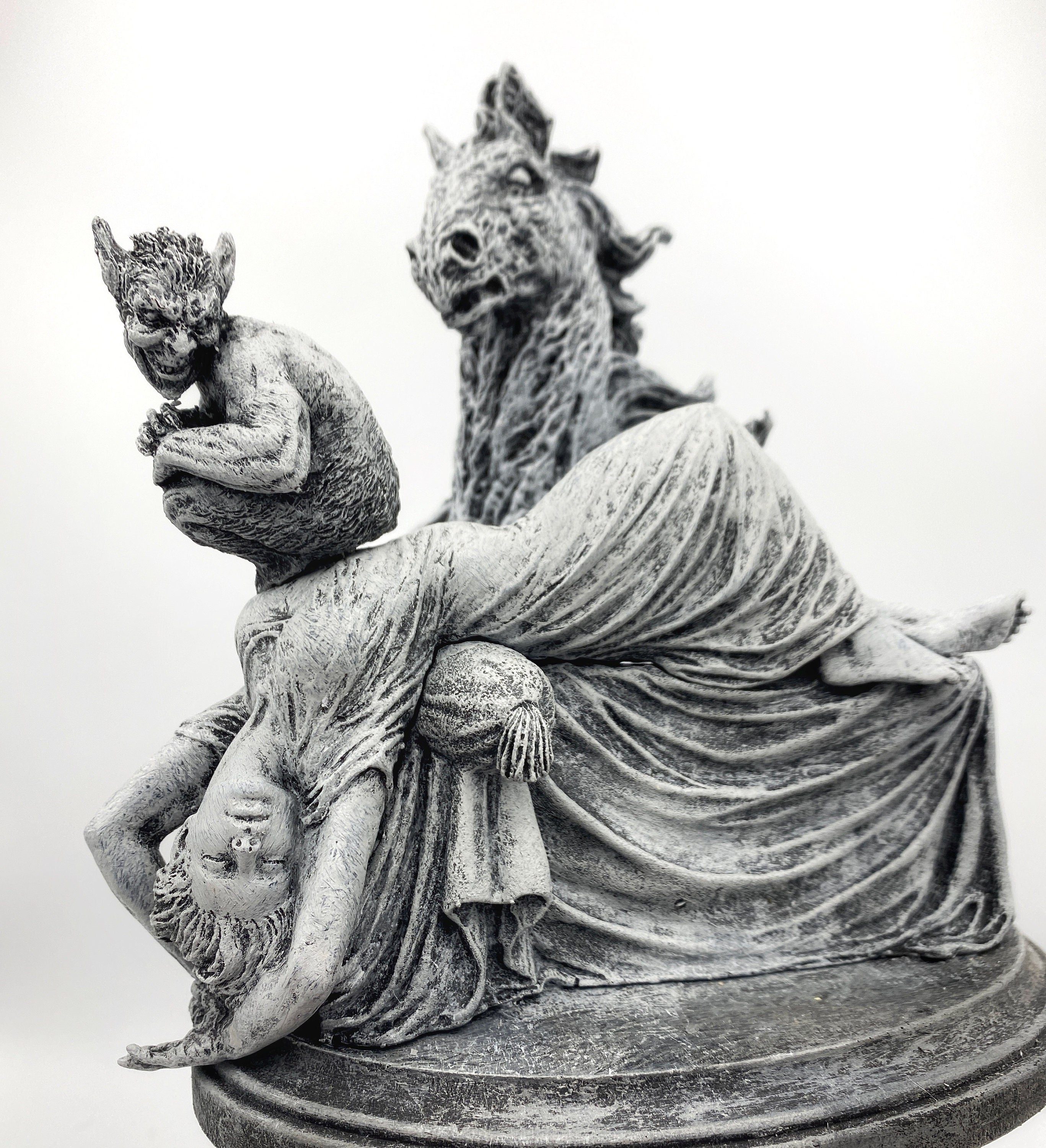 Statue of Henry Fuseli's "The Nightmare”,  Hand Painted Resin Sculpture | Victorian Gothic Figurine | Gothic Decor Dark Fantasy Gift