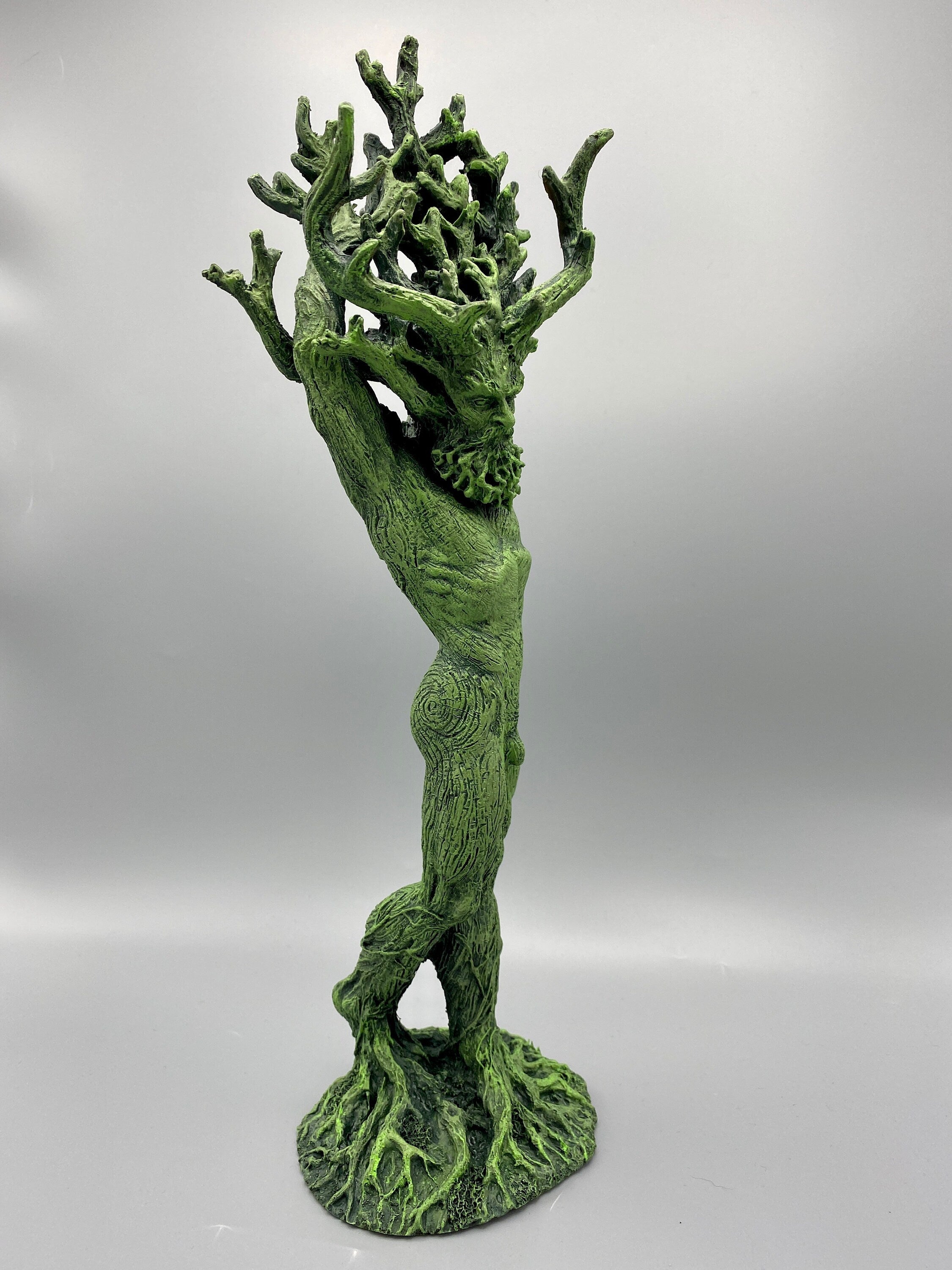 Green Man, Cernunnos Statue, Green Finish