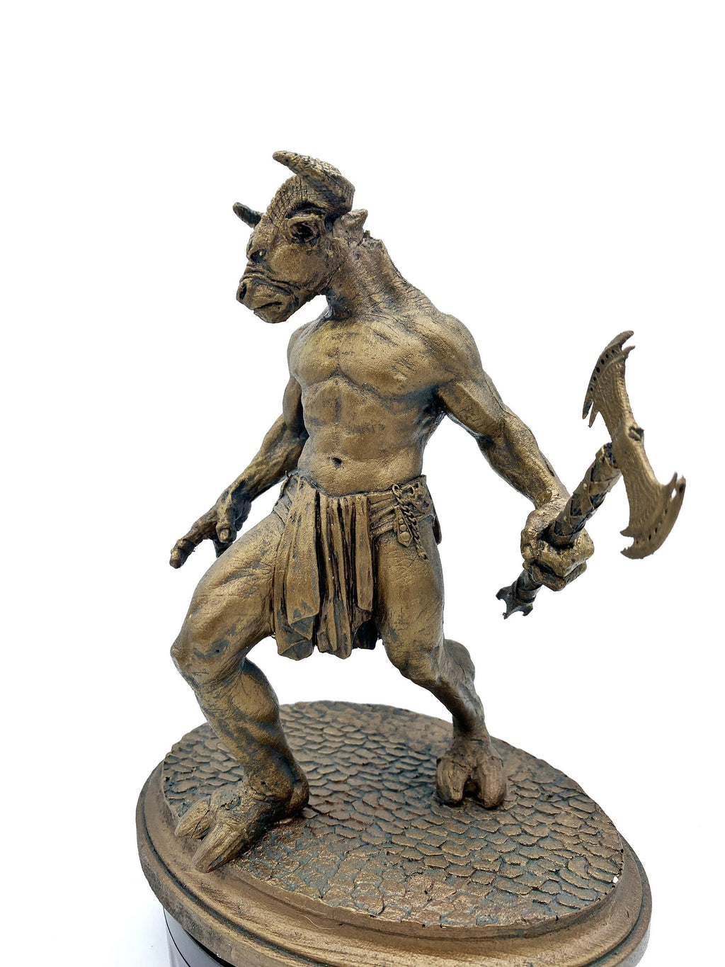 Minotaur Statue, Hand Painted Resin Sculpture | Mythical Creature Figurine | Unique Legendary Minotaur Monster Figurine. Fantasy Art Decor