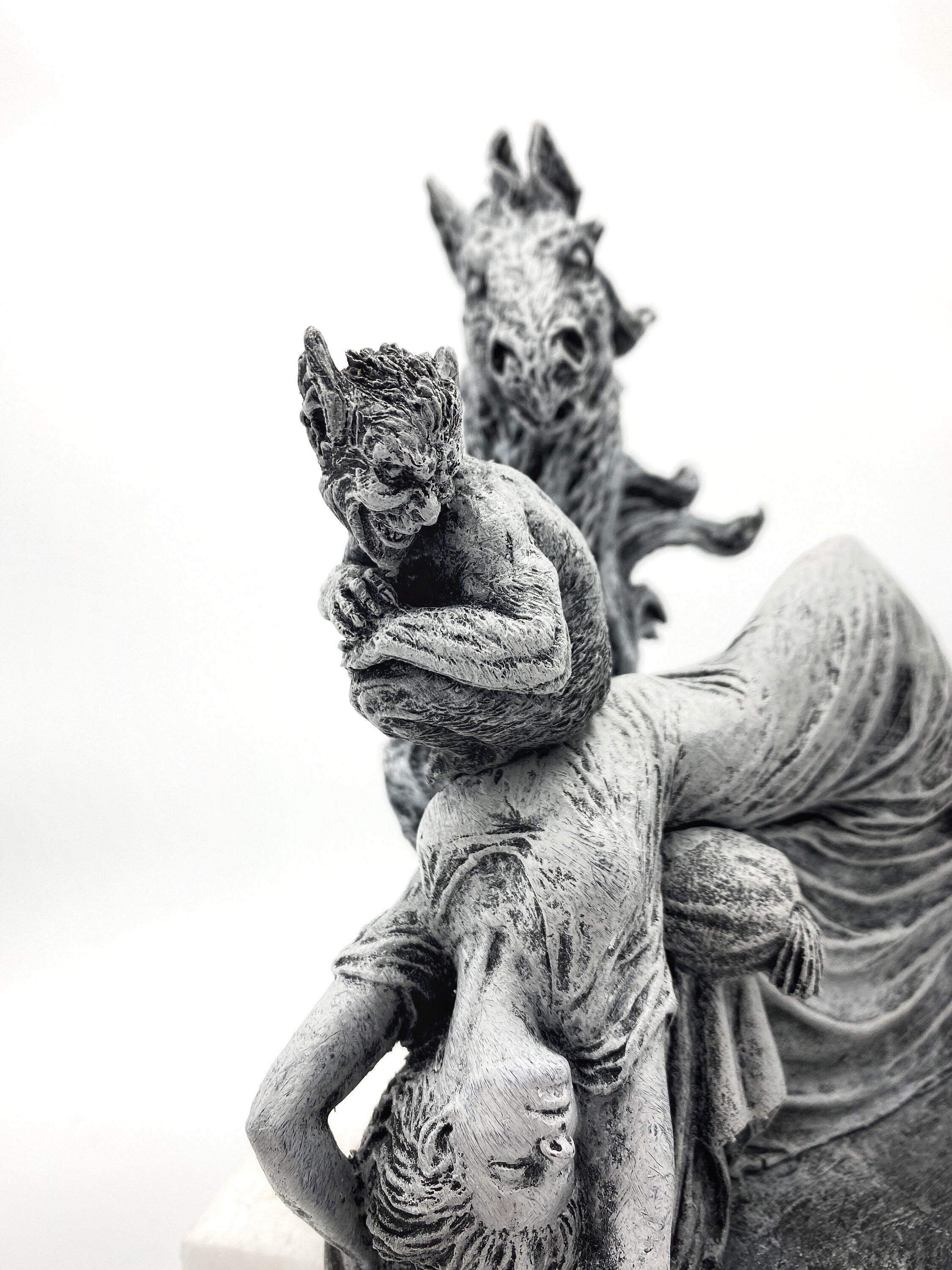 Statue of Henry Fuseli's "The Nightmare”,  Hand Painted Resin Sculpture | Victorian Gothic Figurine | Gothic Decor Dark Fantasy Gift