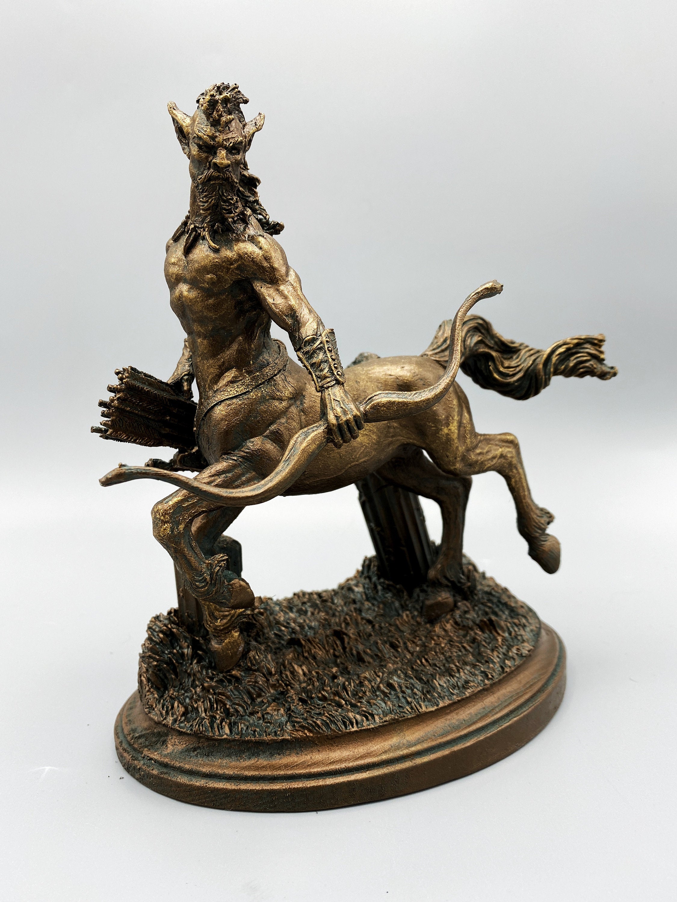 Centaur Statue, Hand Painted Resin Sculpture | Mythical Creature Figurine | Unique Legendary Sagittarius Centaur Figurine. Fantasy Art Decor