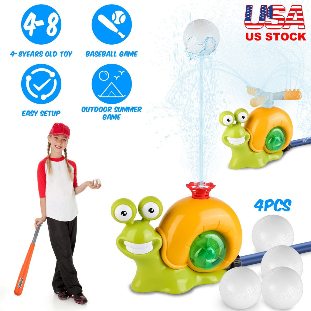 2 In 1 Snail Water Sprinkler Baseball Toy With 2 Sprinkler Nozzles 360¡ Rotating Spray Baseball Sprinkler Summer Water Toy For 4-8Years Old Boys Girls