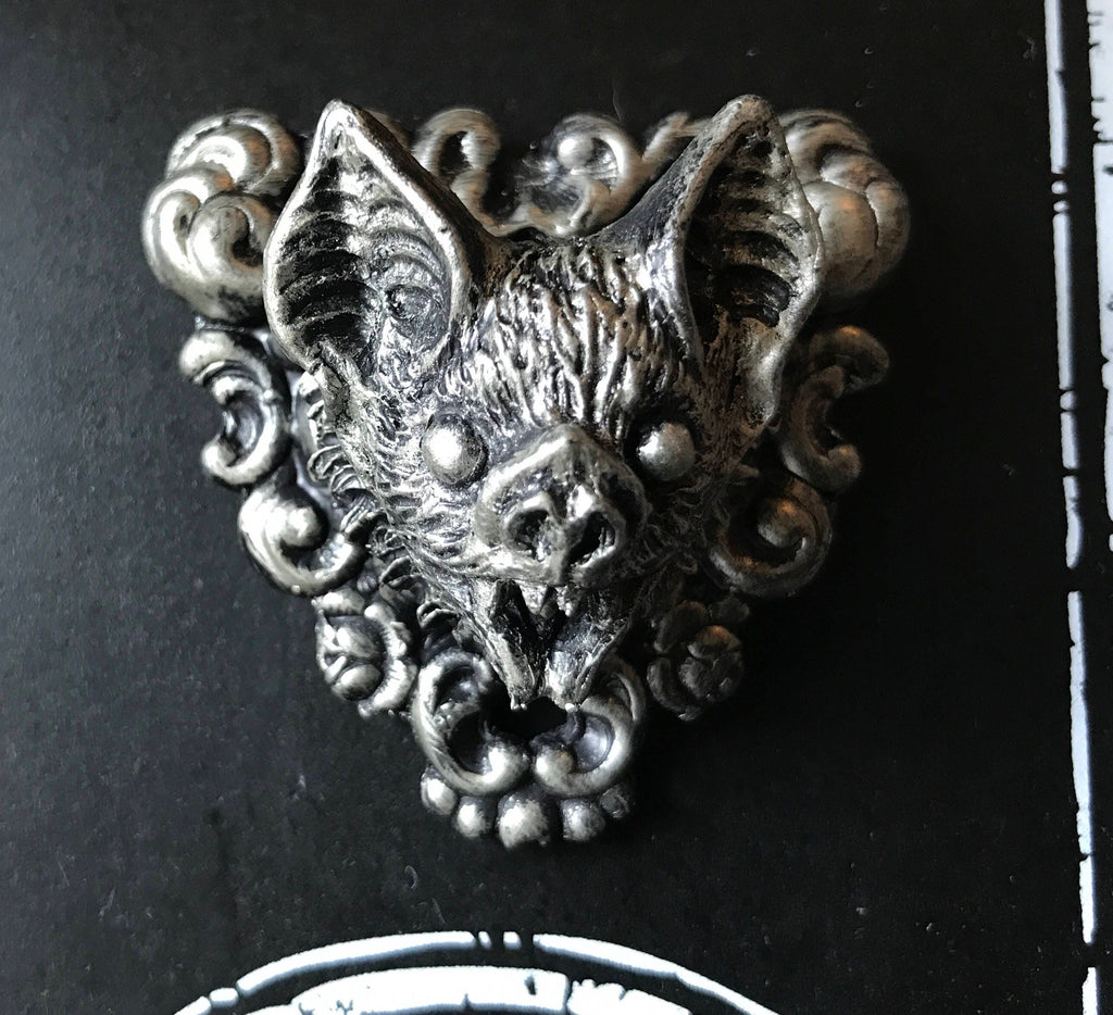 Vampire Bat Magnet, Hand Painted Resin Sculpture | Gothic Fantasy Decor | Vampire Bat Magnet for Fantasy and Gothic Decor