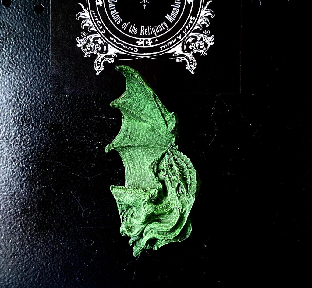 Cthulhu Magnet, Hand Painted Resin Sculpture | Mythic Lovecraftian Decor | Cthulhu Magnet for Gamer and Gothic Decor