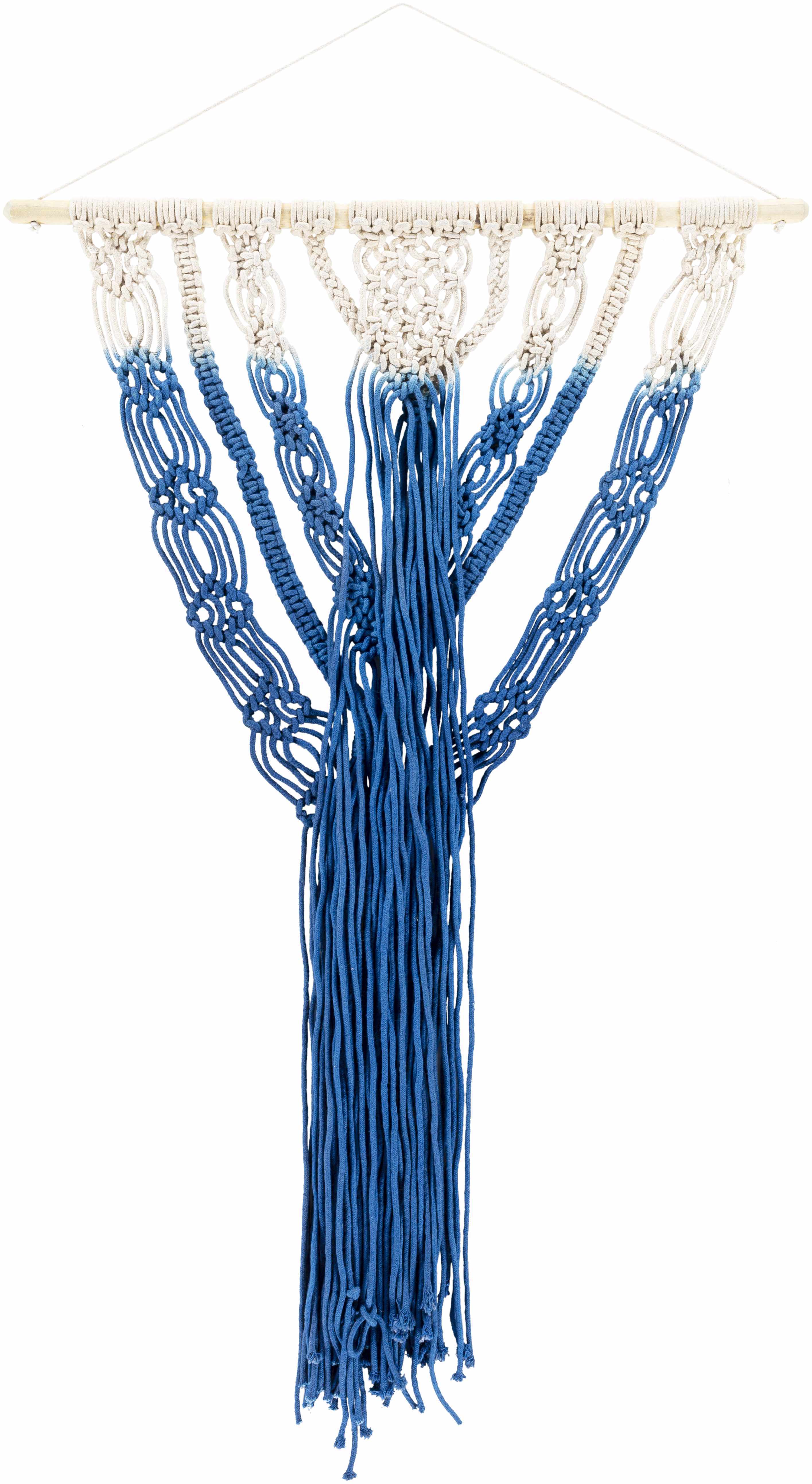 Dancalan Cream & Blue Macrame Wall Art - Clearance