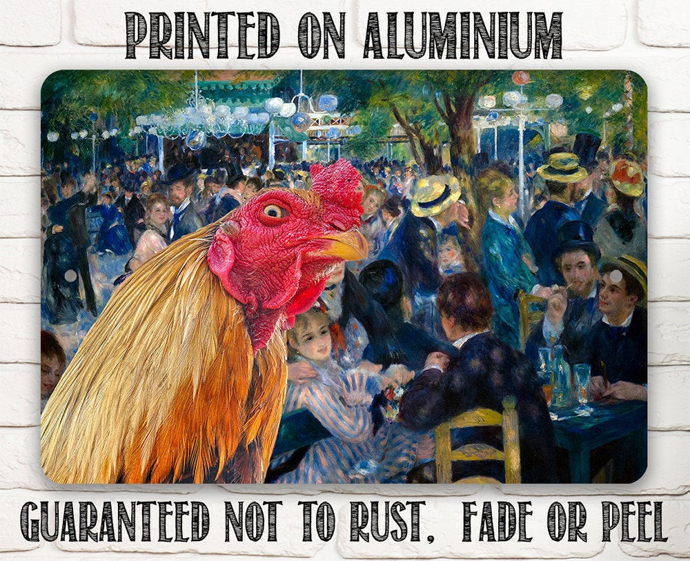 Dance at Le moulin de la Galette Painting - Interrupted Rooster - Metal Sign
