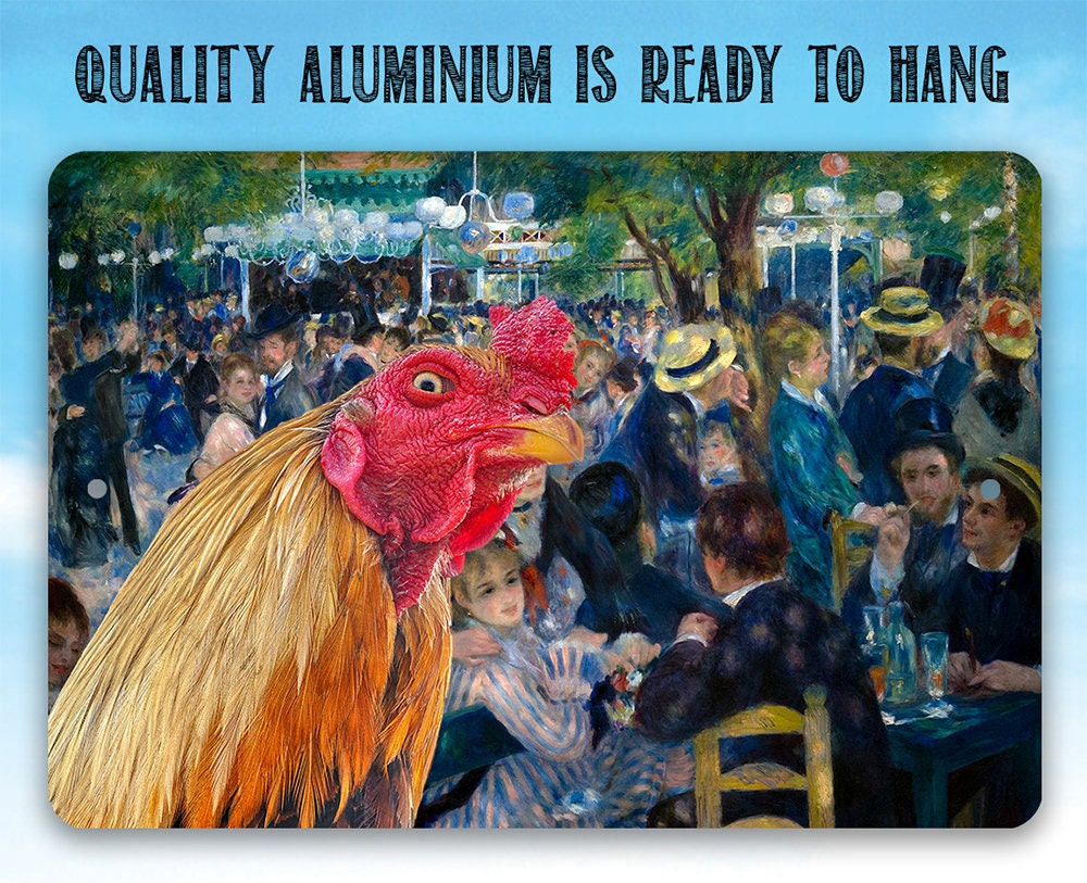 Dance at Le moulin de la Galette Painting - Interrupted Rooster - Metal Sign