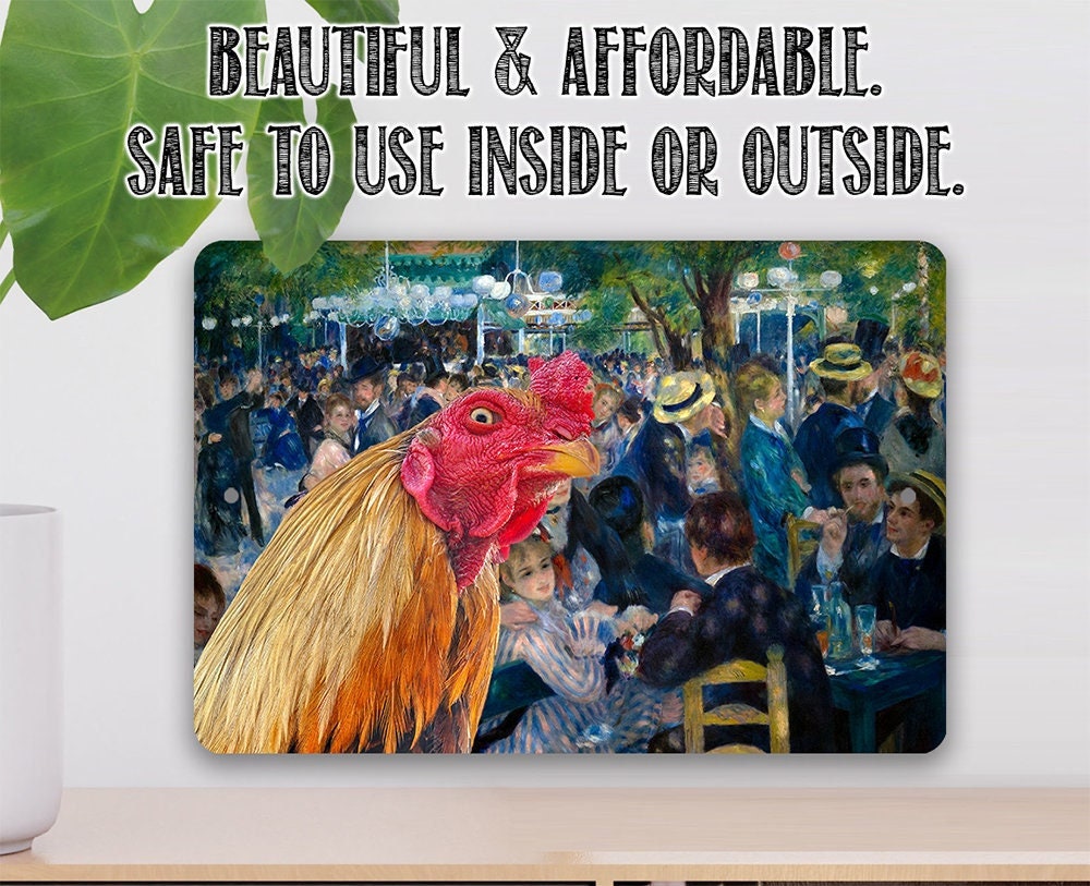 Dance at Le moulin de la Galette Painting - Interrupted Rooster - Metal Sign
