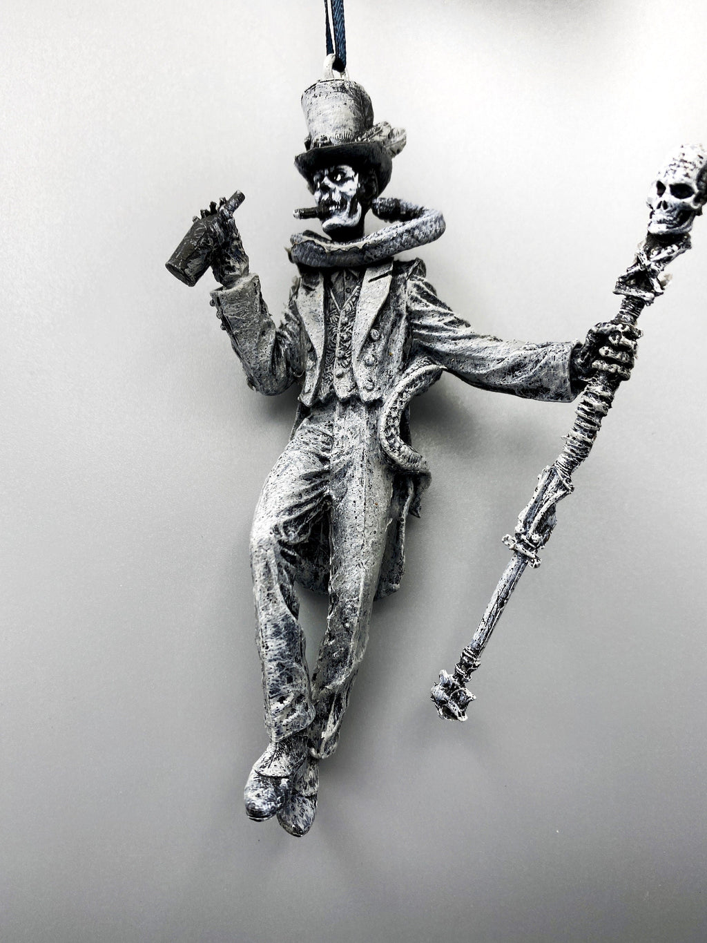 Baron Samedi, Voodoo Loa of Death Ornament, Hand Painted Resin | Legendary Voodoo Figurine | Gothic Ornament for Witchy Holiday Decor