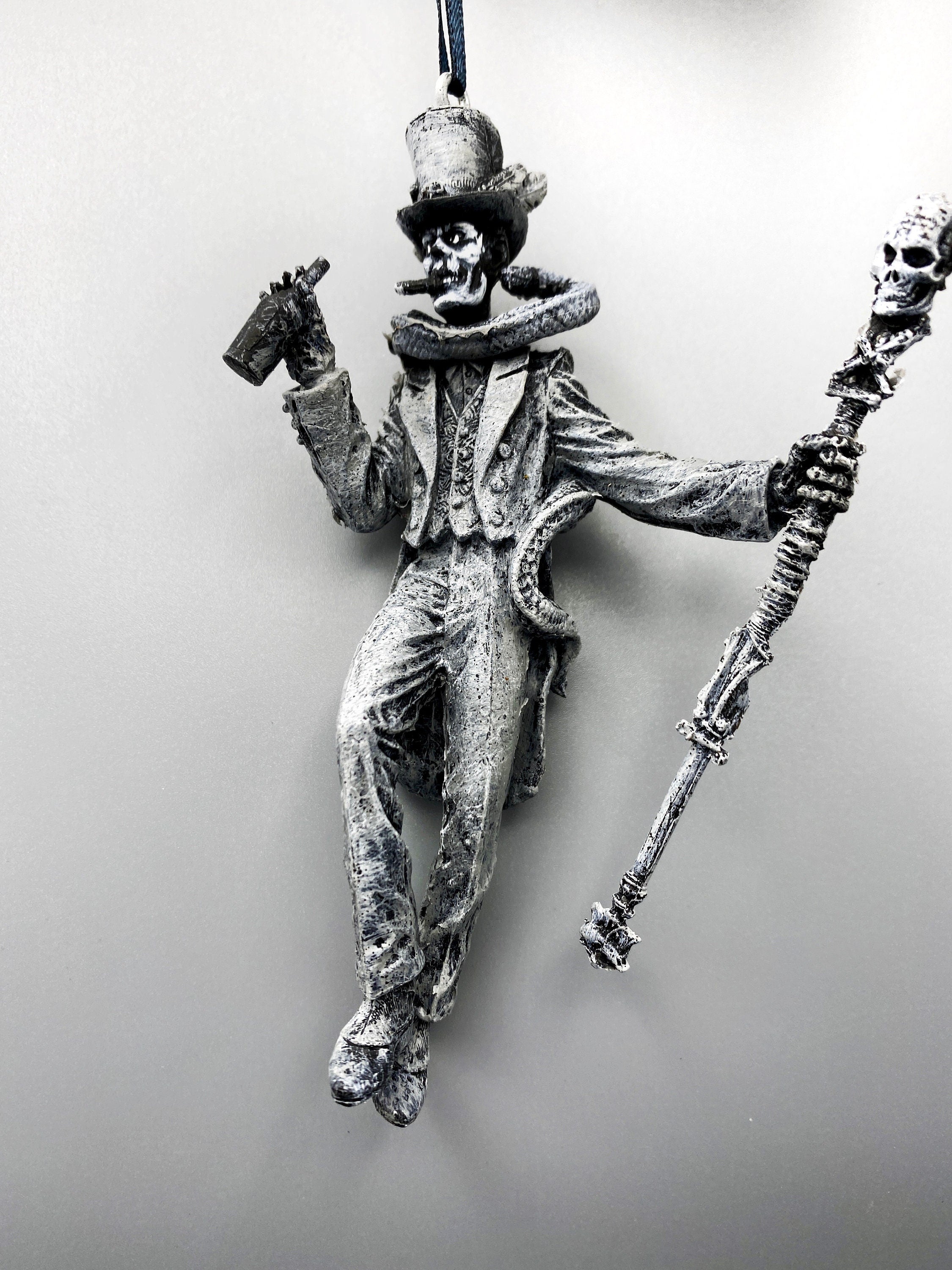 Baron Samedi, Voodoo Loa of Death Ornament, Hand Painted Resin | Legendary Voodoo Figurine | Gothic Ornament for Witchy Holiday Decor