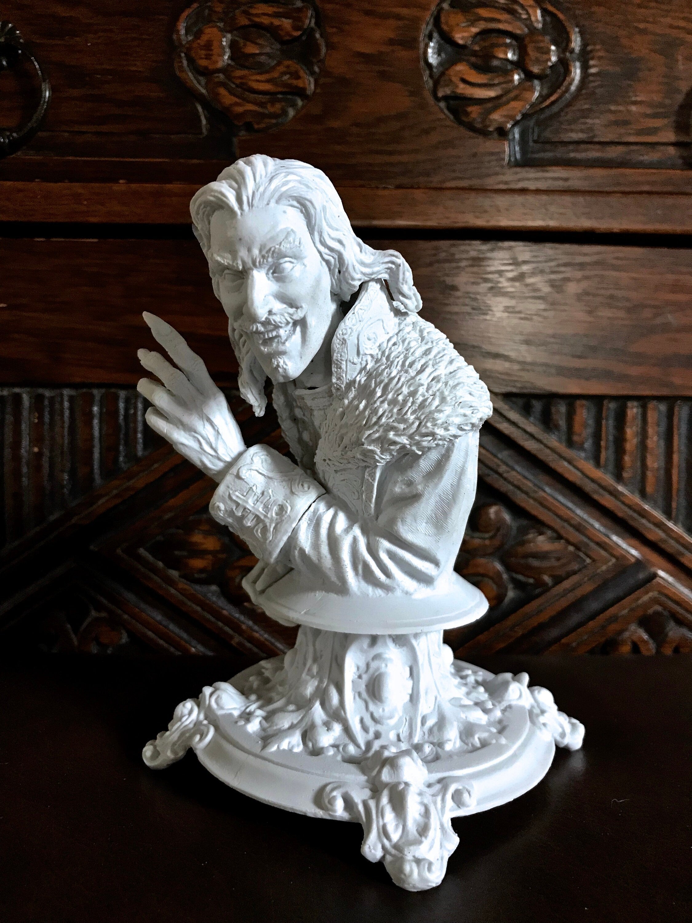 Dracula: Vlad the Impaler Bust | Legendary Vampire Figurine | Victorian Gothic Undead Creature | Dark Art Gift and Spooky Home Decor