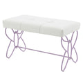 Priya II - Bench - White & Light Synthetic Leather Rple