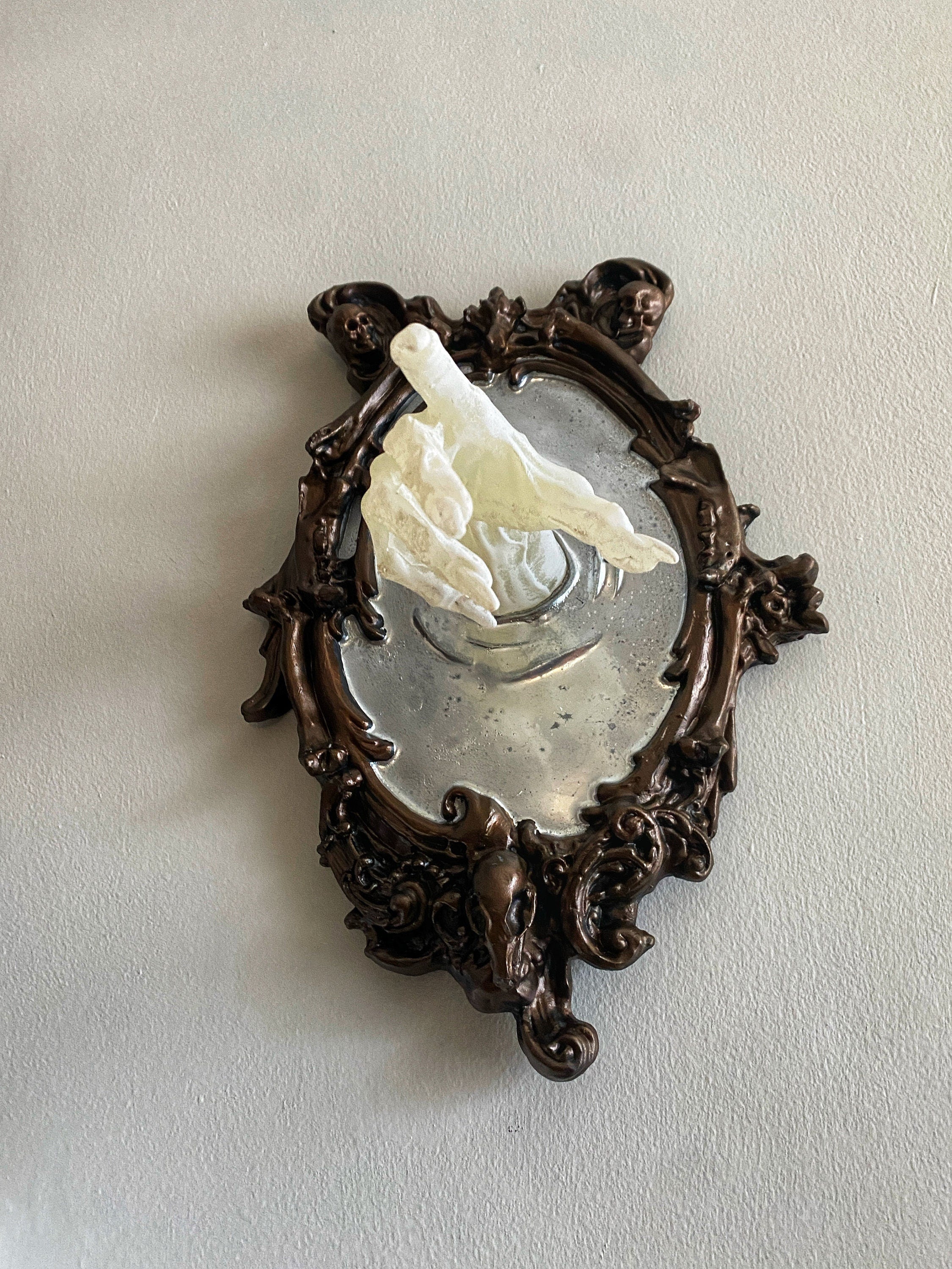 Spectral Hand Wall Plaque, Large White Version, Resin | Victorian Gothic Haunted Wall Art |Ghost Hand for Halloween, Spooky Home Decor