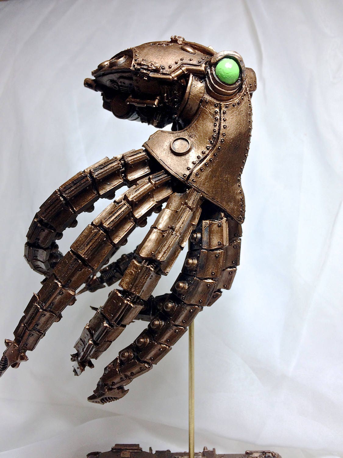 Mecha Kraken Statue, Hand Painted Resin Sculpture | Steampunk Robotic Octopus | Unique Fantasy Art Gamer Decor