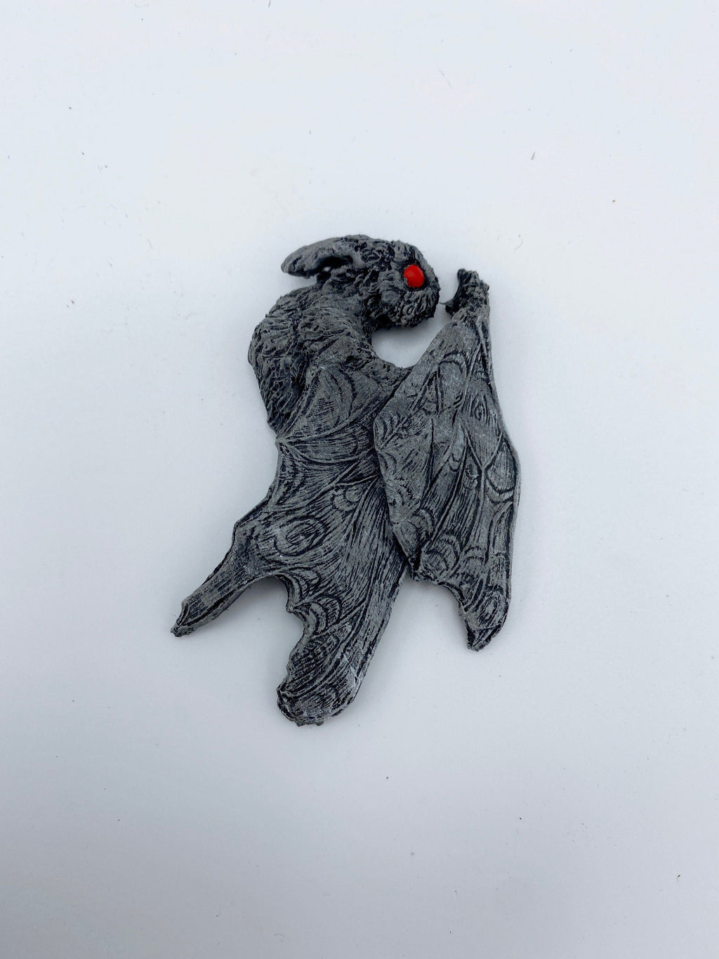 Mothman Magnet, Hand Painted Resin Sculpture | Cryptid Fantasy Decor | Moth Man Magnet for Horror and Gothic Decor