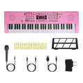 61 Keys Digital Music Keyboard Electric Piano Electronic Musical Instrument Kids Learning Keyboard with Stand Light Up Keys Microphone for 3-12 Year O