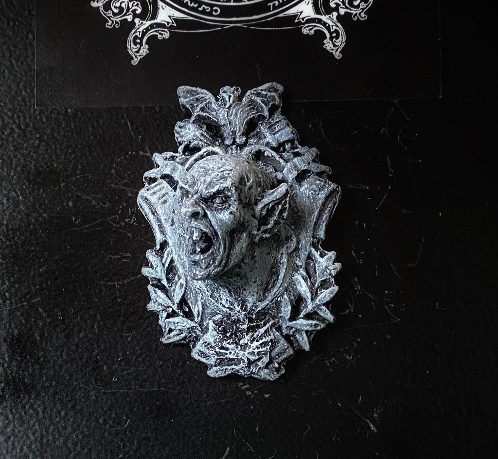 Dracula: Nosferatu Magnet, Hand Painted Resin Sculpture | Gothic Fantasy Decor | Vampire Magnet for Fantasy and Gothic Decor