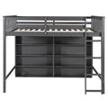 Loft Bed With 8 Open Storage Shelves And Built In Ladder