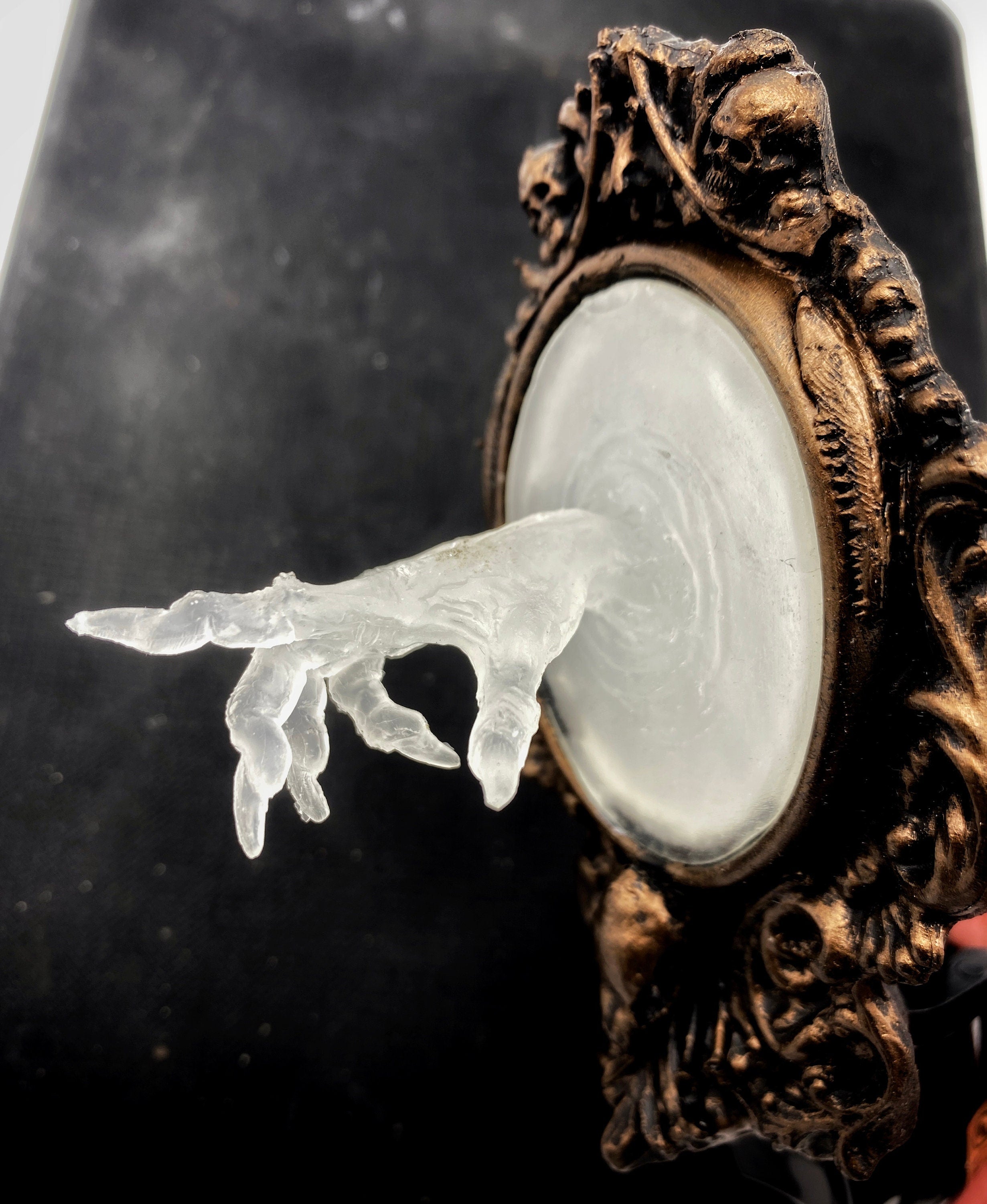 Spectral Hand Nightlight, Hand Painted Resin Sculpture | Victorian Gothic Night Light |  Ghost Hand Lighting for Gothic Fantasy Home Decor