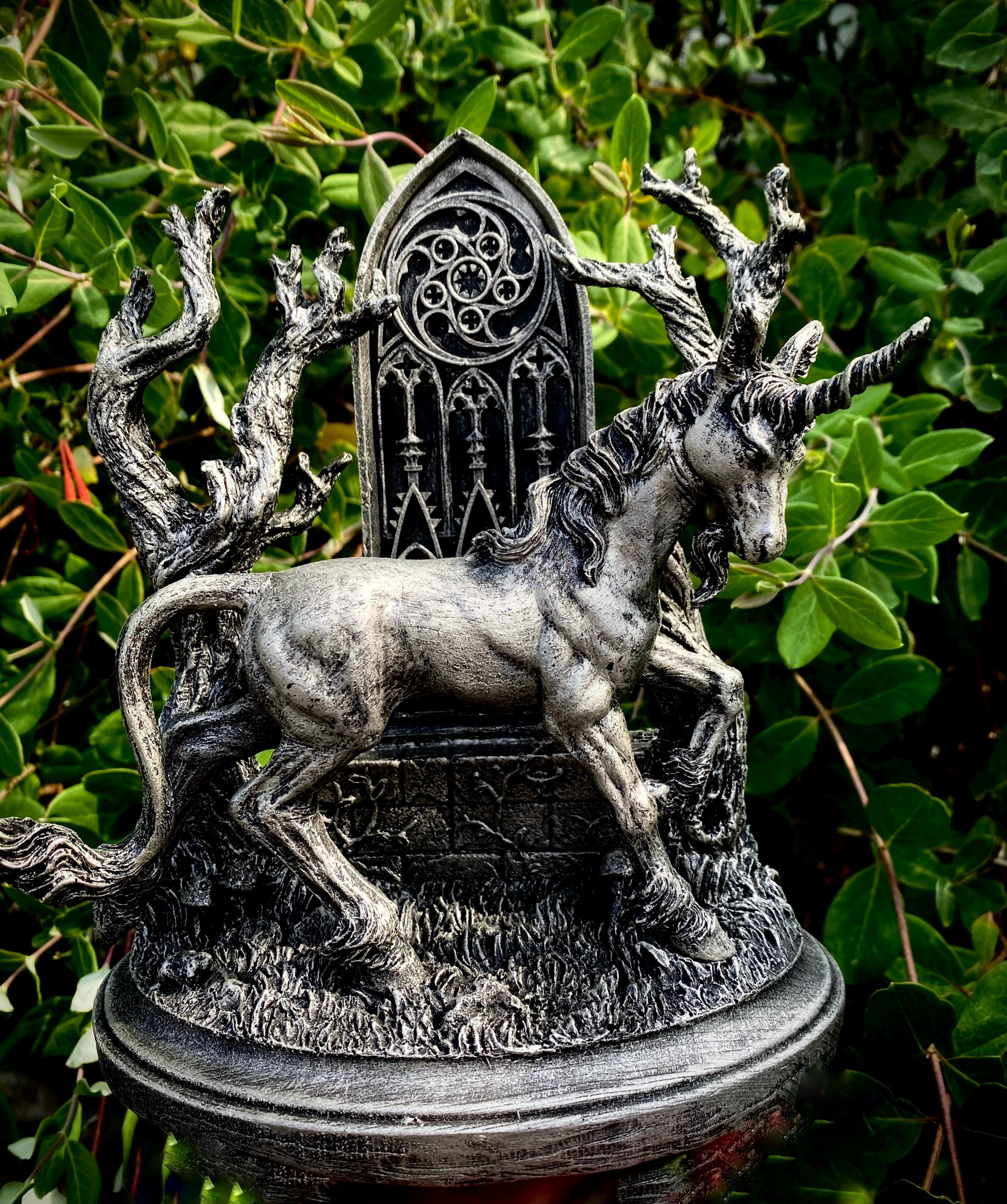 Unicorn Statue, Hand Painted Resin Sculpture | Mythical Creature Figurine | Unique Legendary Guardian Spirit Figurine. Fantasy Art Decor