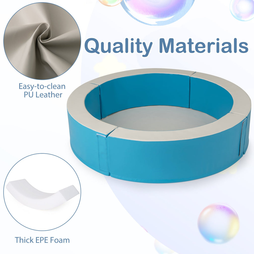 Detachable Foam Ball Pit with 50 Colorful Ocean Balls-Blue