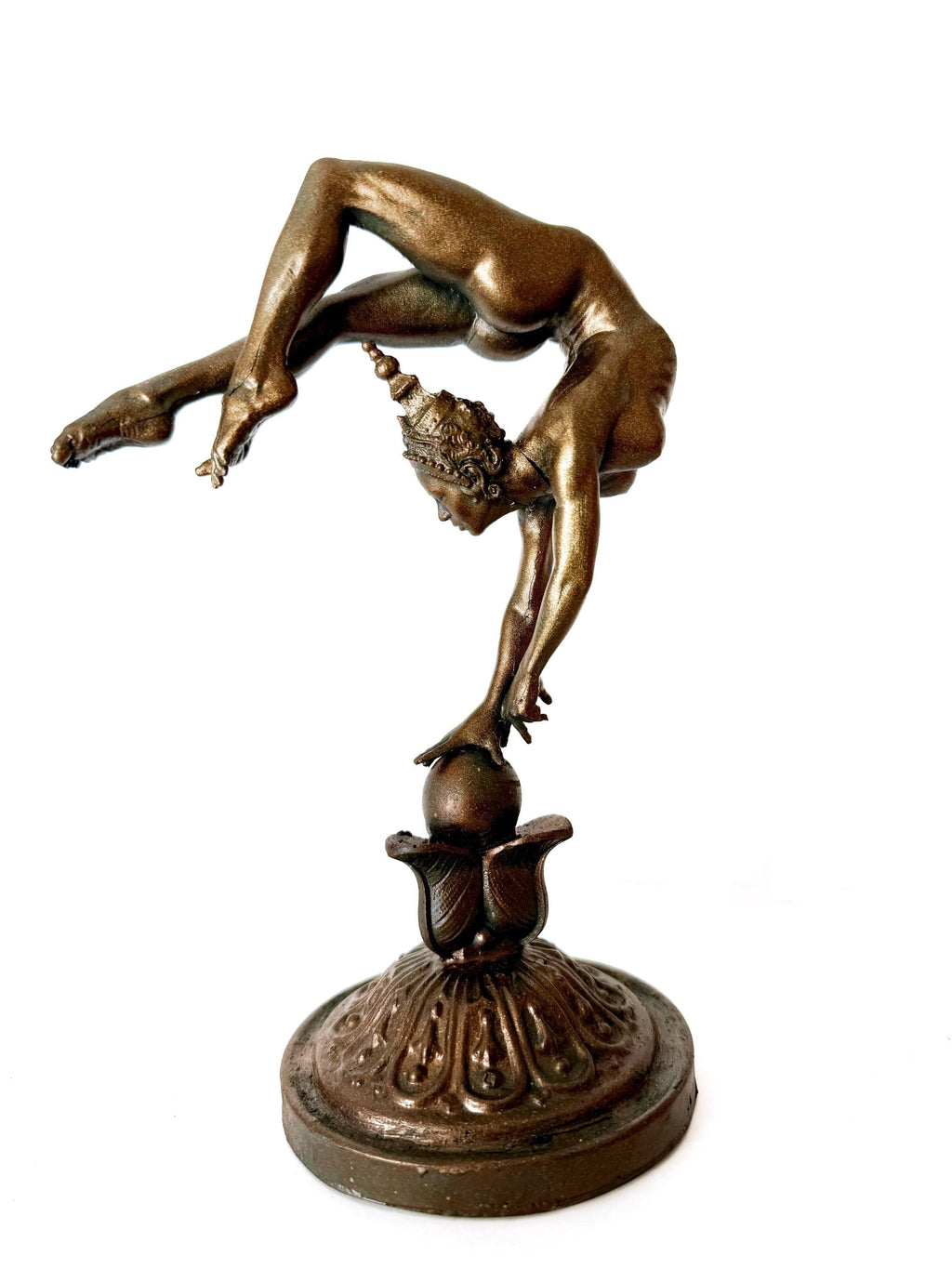 Grace in Balance, Contortionist Dancer Statue, Hand Painted Resin | Exotic Yoga Acrobat Figurine | Thai Dancer Statue for Yoga Lovers