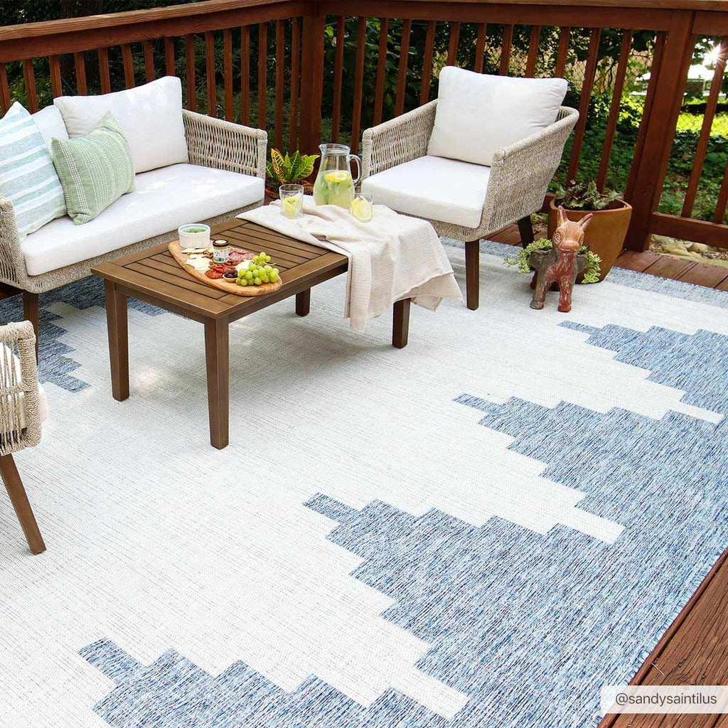 Djugun Blue Outdoor Rug - Clearance