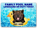 Personalized - Dogs in Pool - Metal Sign
