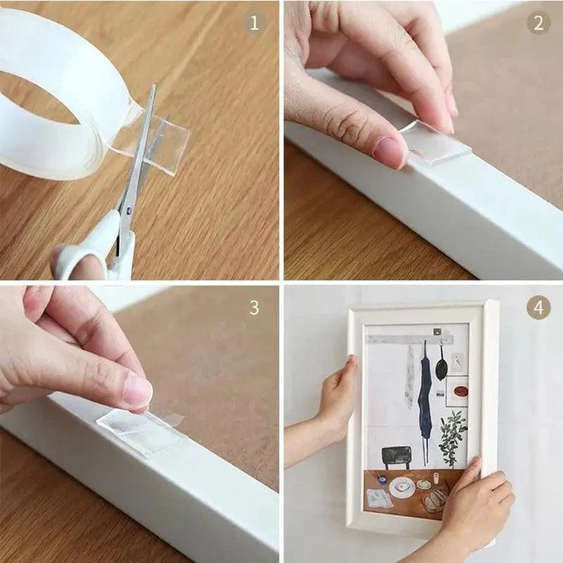 Double Sided Magic Transparent Reusable Waterproof Easy Use Tape Home Accessories Useful Multipurpose Tapes