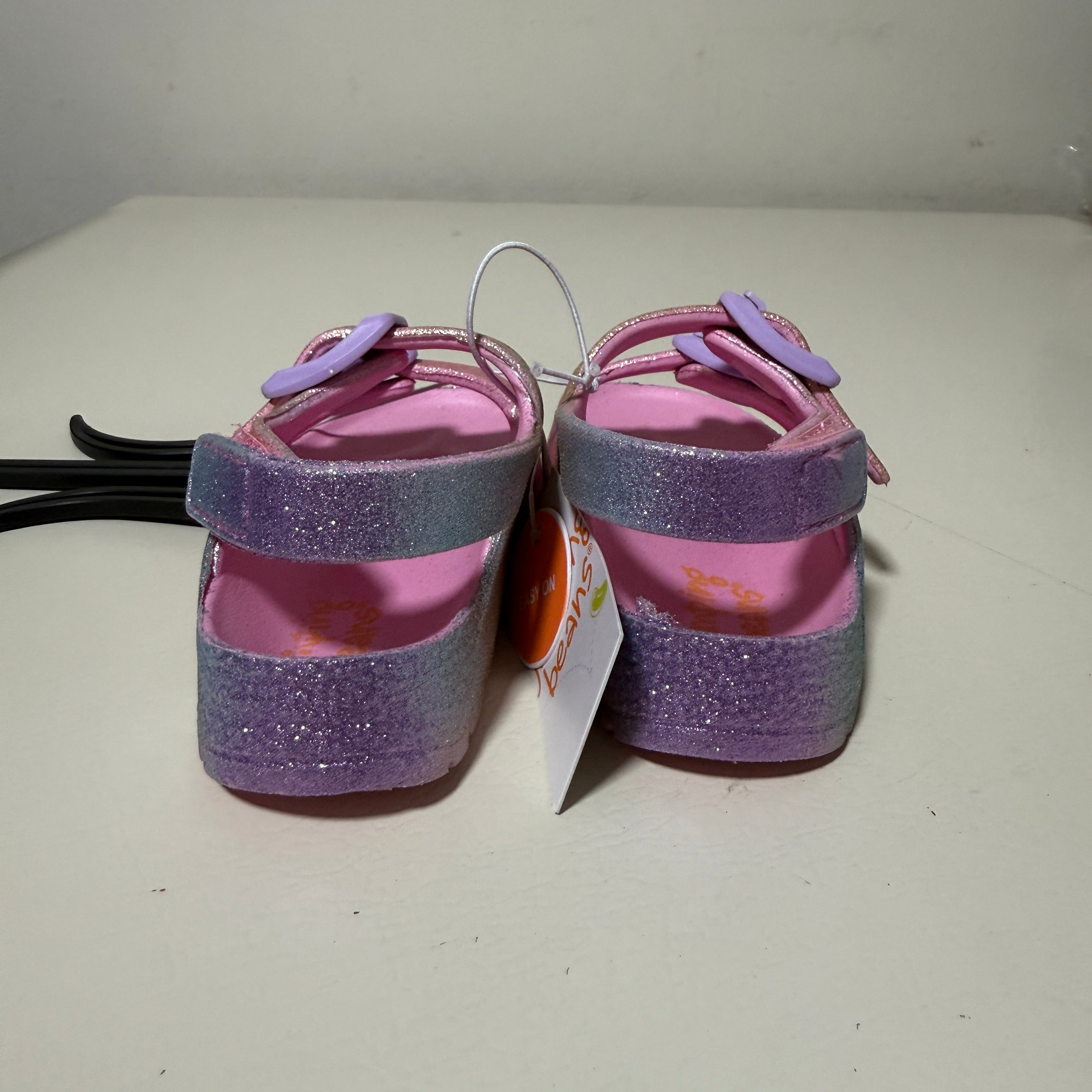 Jumping Beans Girls' Rainbow Glitter Sandals – Toddler Size S (5T/6T) – NWT