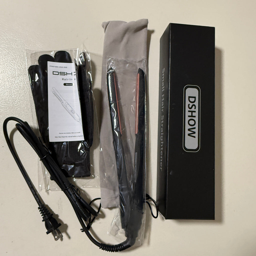 Pencil Mini 1/2" Flat Iron for Short Hair & Bangs – 250-450°F Adjustable – Dual Voltage – Open Box