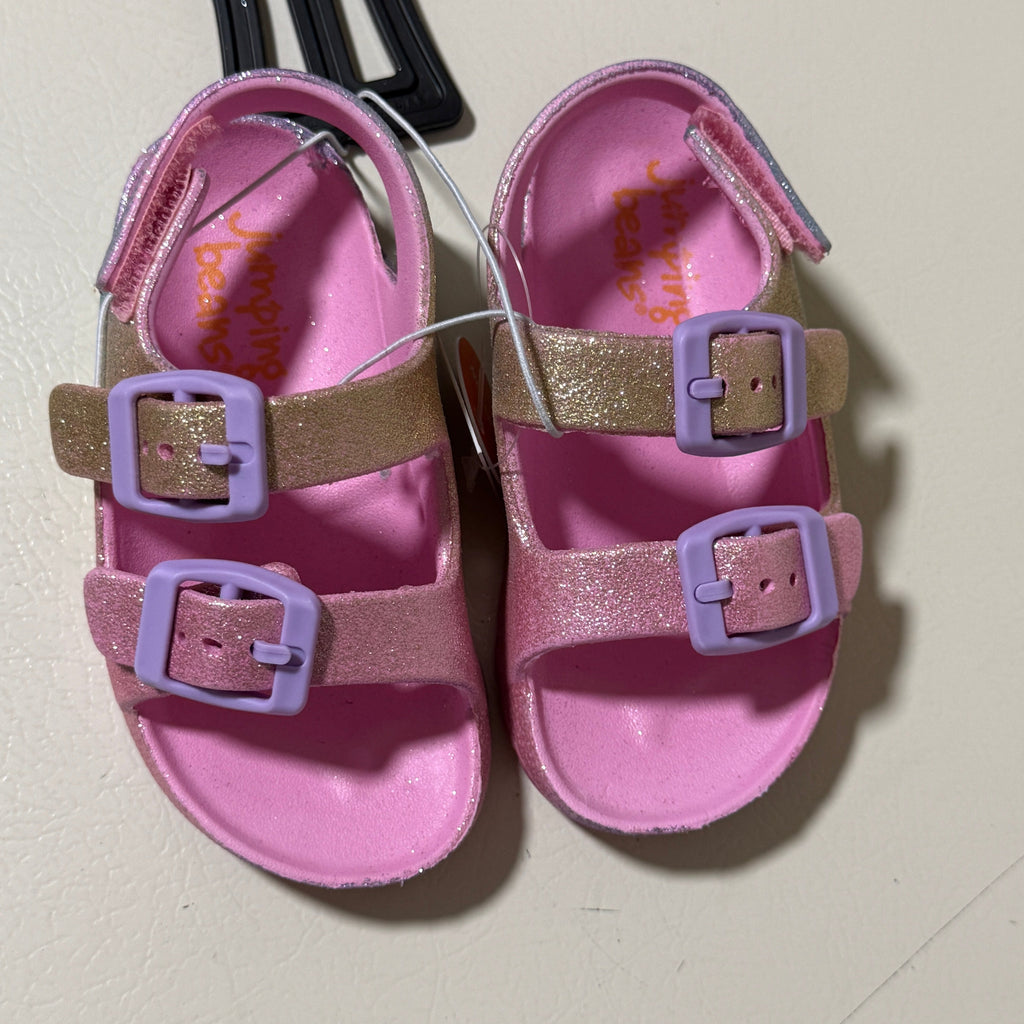 Jumping Beans Girls' Rainbow Glitter Sandals – Toddler Size S (5T/6T) – NWT