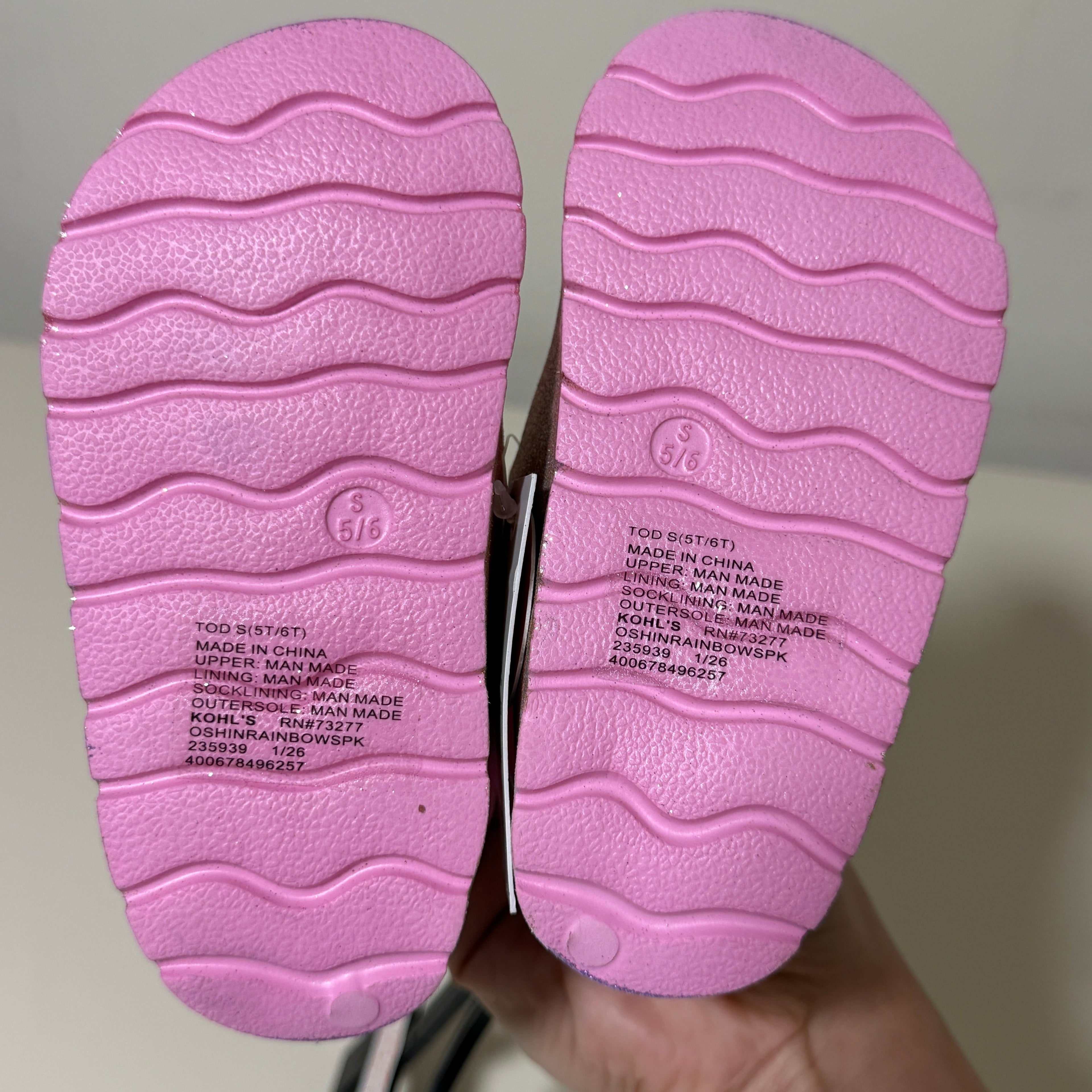 Jumping Beans Girls' Rainbow Glitter Sandals – Toddler Size S (5T/6T) – NWT